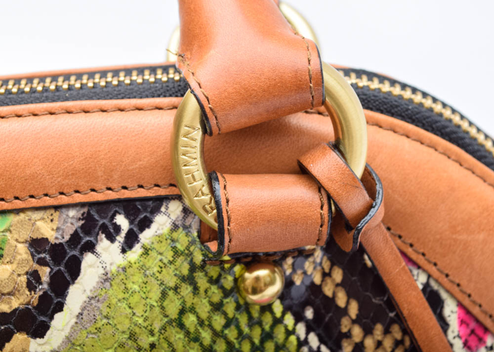 Brahmin Louise Rose Anaconda Print Shoulder Tote