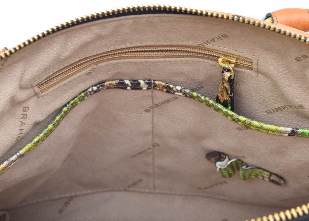 Brahmin Louise Rose Anaconda Print Shoulder Tote