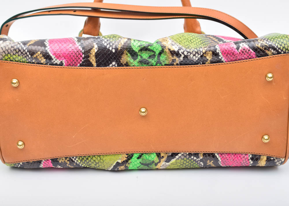 Brahmin Louise Rose Anaconda Print Shoulder Tote