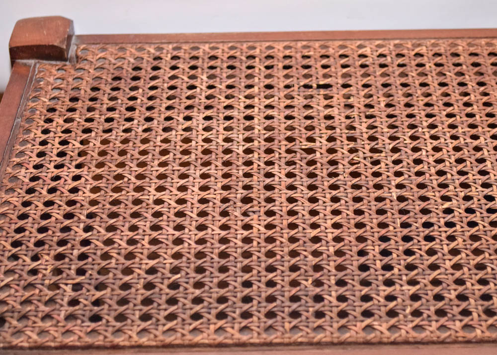 Mid Century Modern Style Cane Seat Bench