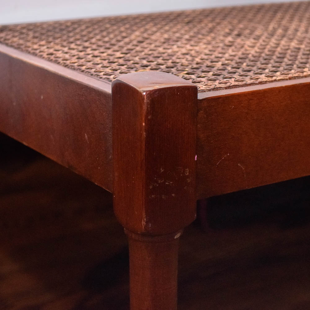 Mid Century Modern Style Cane Seat Bench