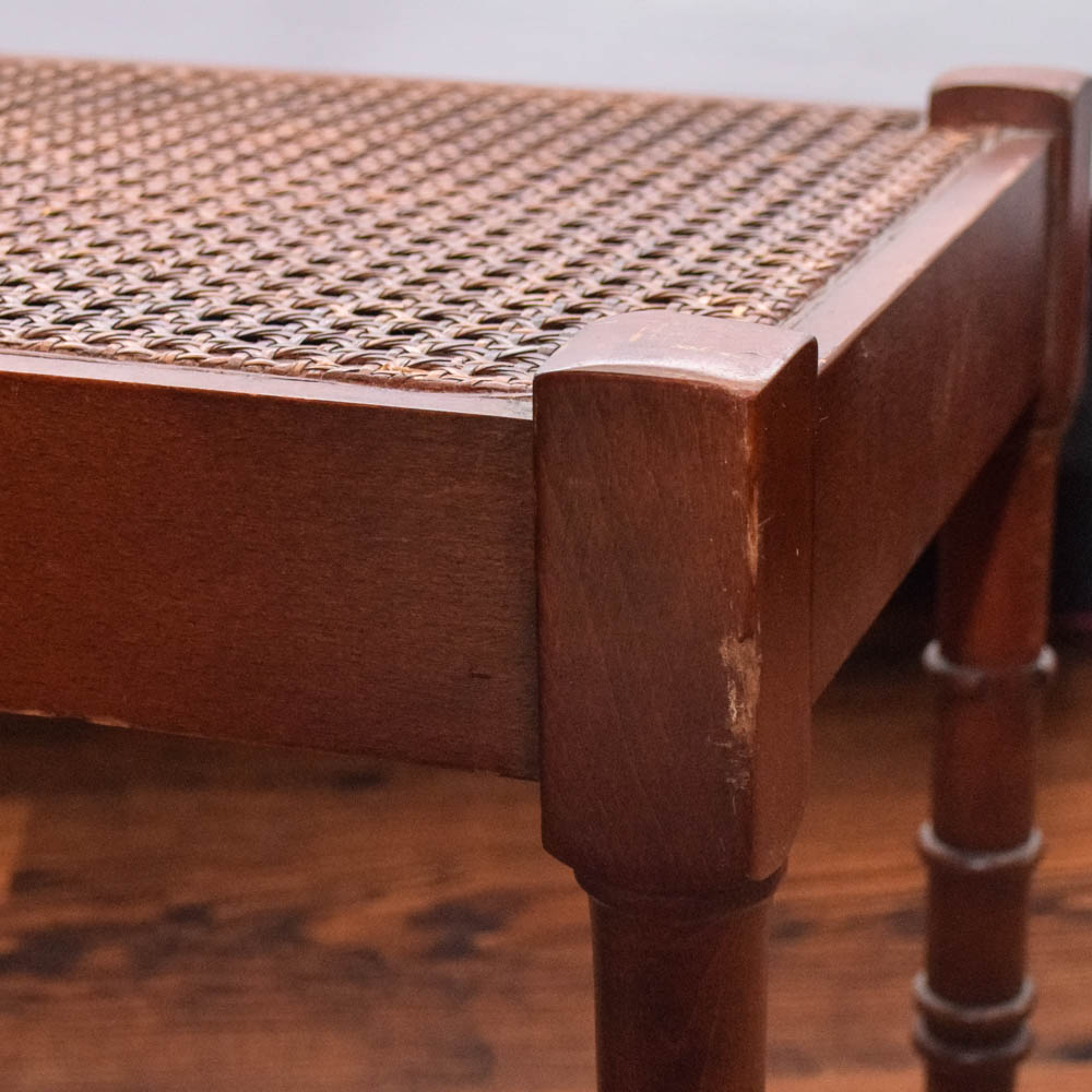 Mid Century Modern Style Cane Seat Bench