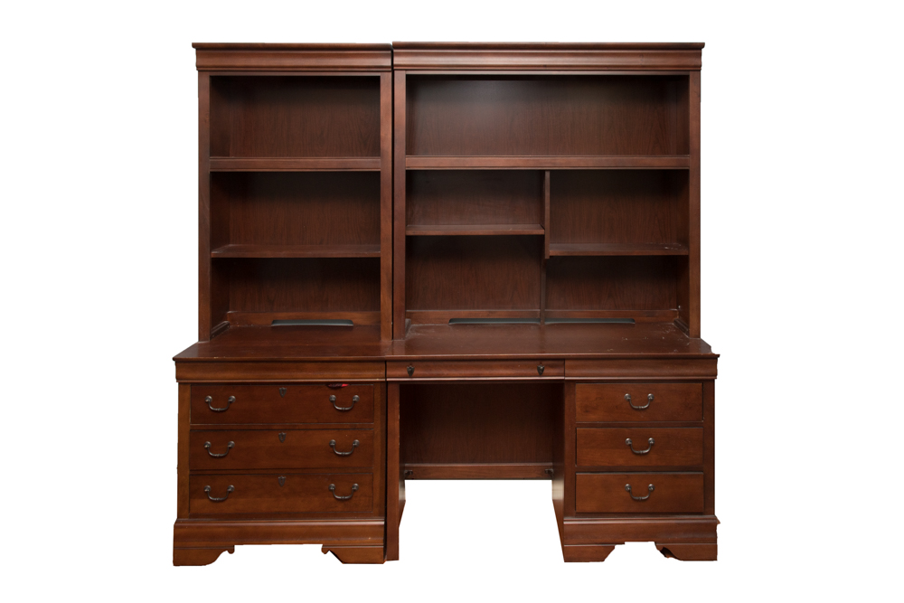 Office Desk and Chest of Drawers with Bookcases by Broyhill