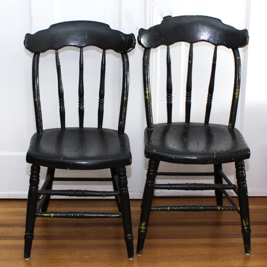 Antique Painted Oak Chairs
