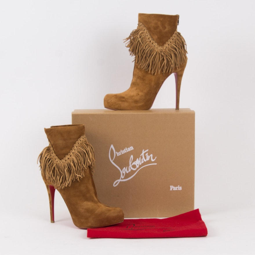 Christian Louboutin Suede Royal Ankle Boots