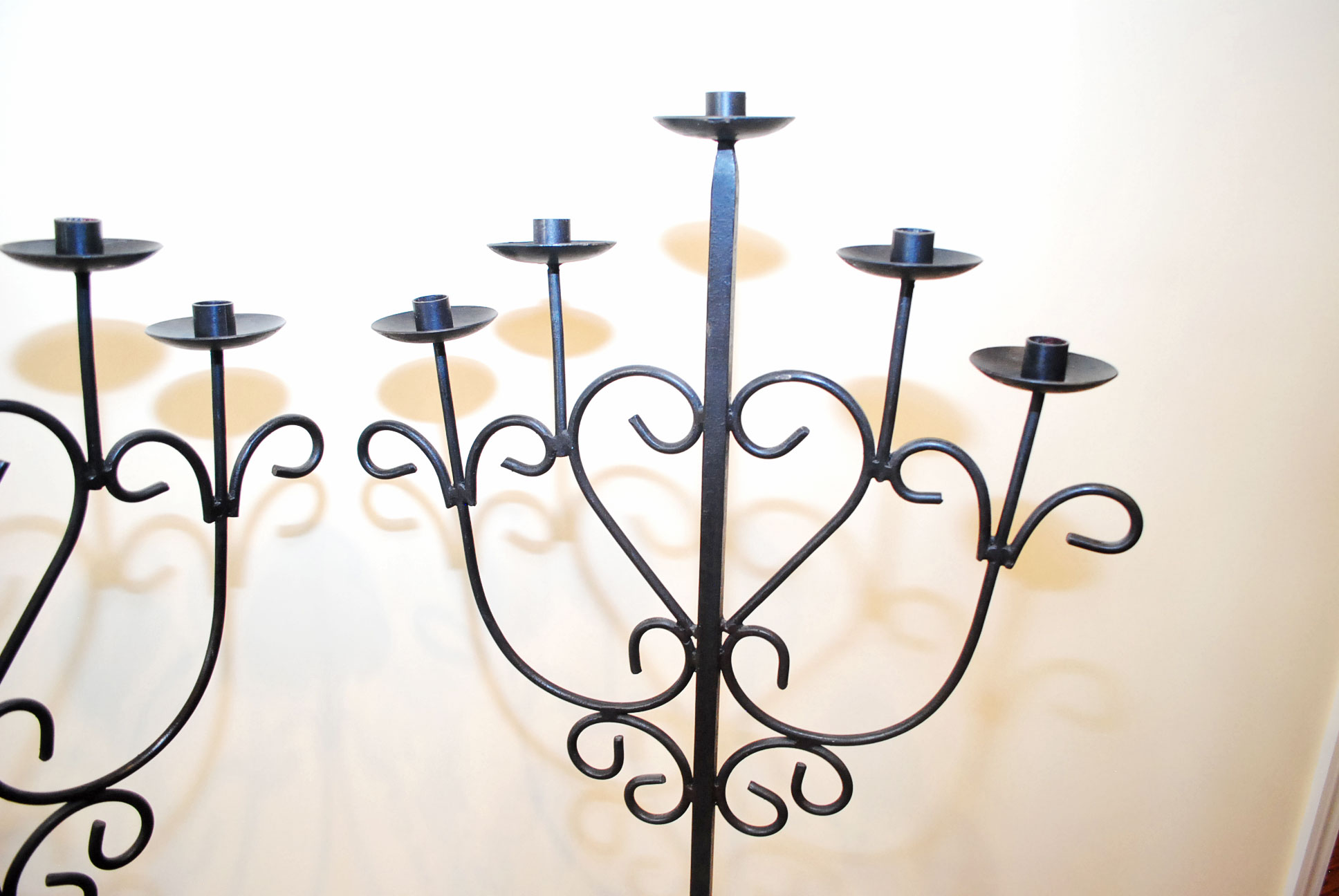 Wrought Iron Floor Stand Candelabras
