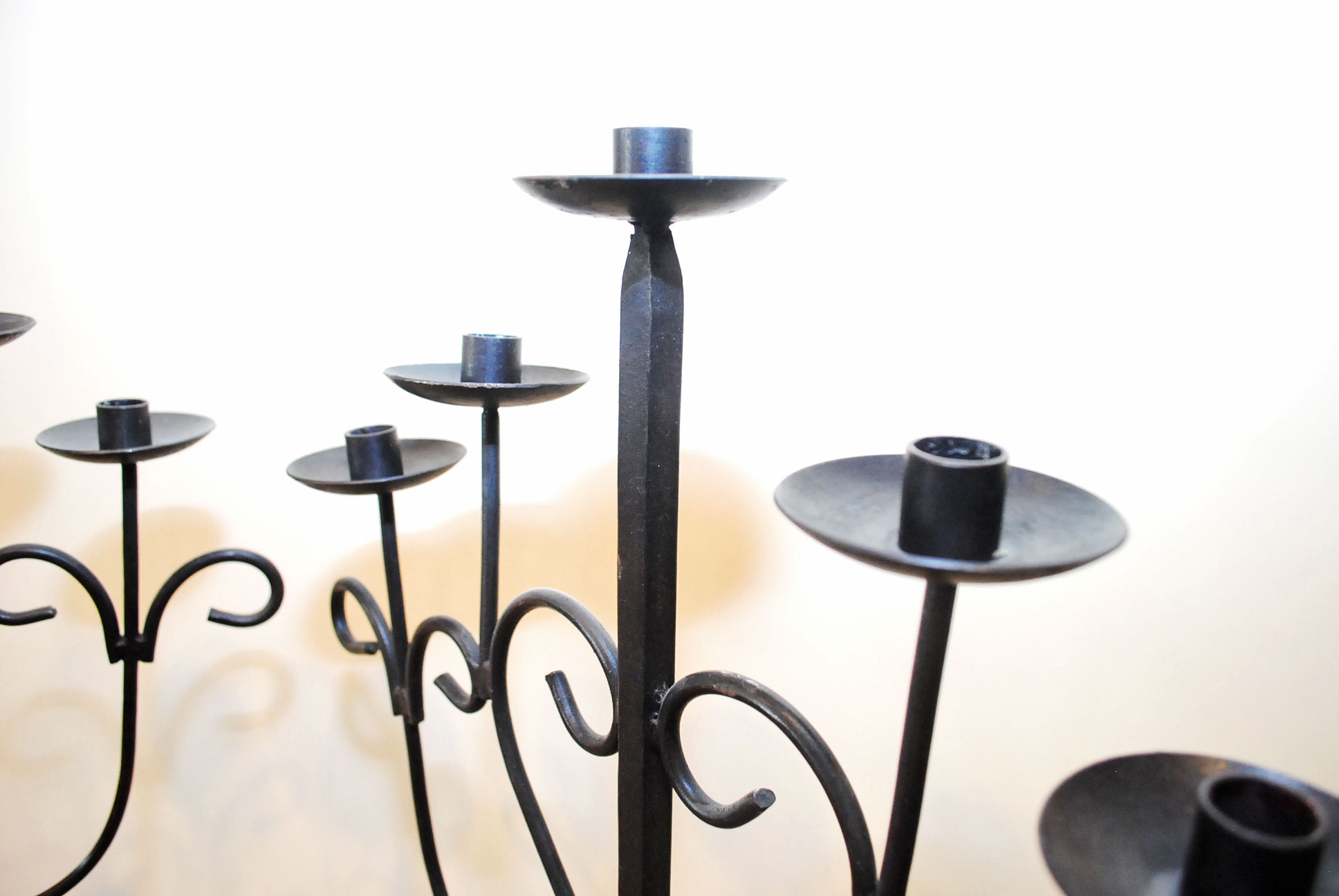 Wrought Iron Floor Stand Candelabras