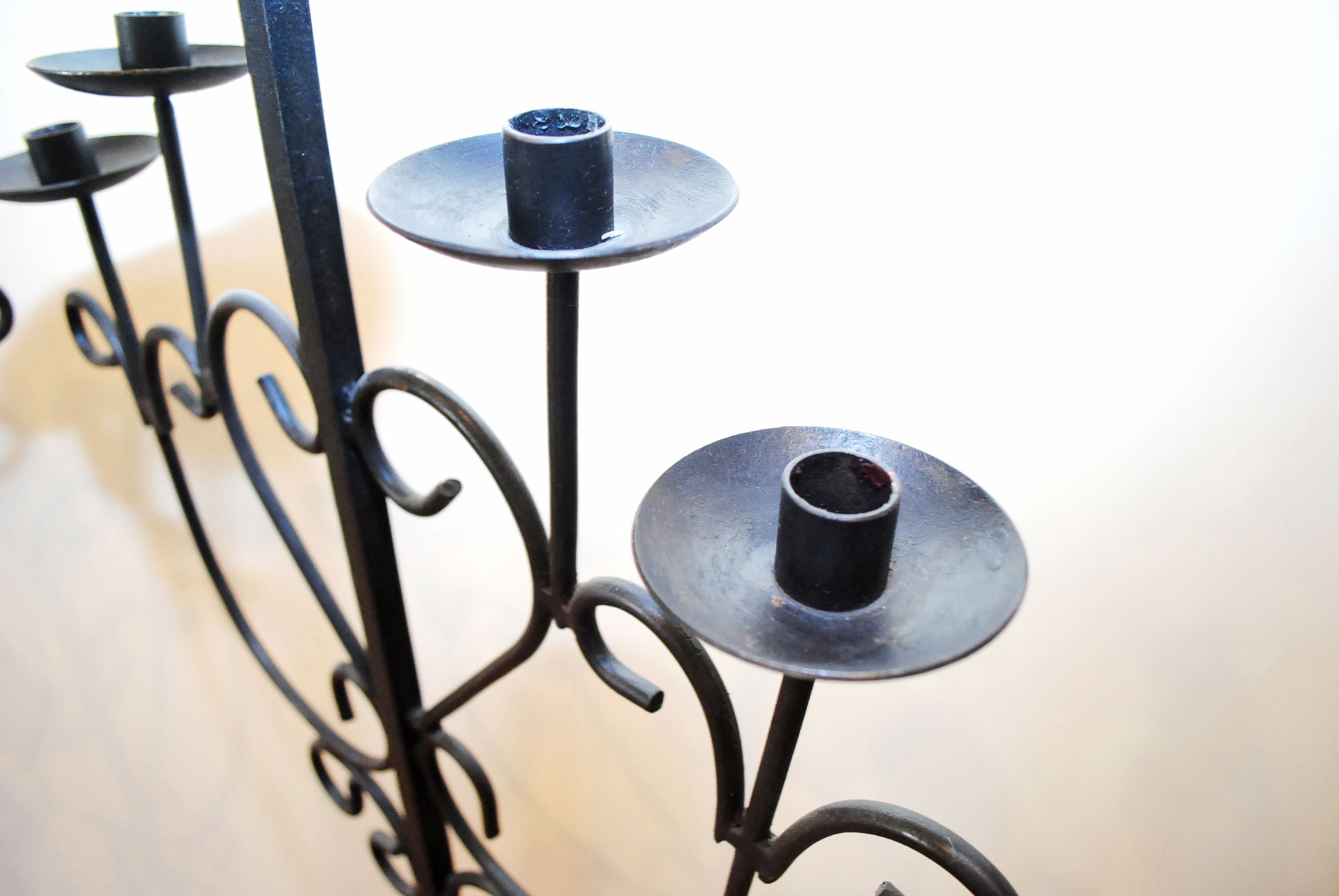 Wrought Iron Floor Stand Candelabras