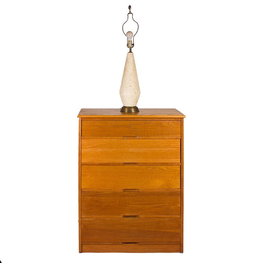 Mid Century Modern Dresser and Teardrop Table Lamp