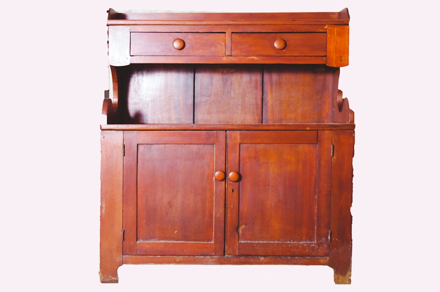 Vintage Wooden Storage Cabinet and Work Bench
