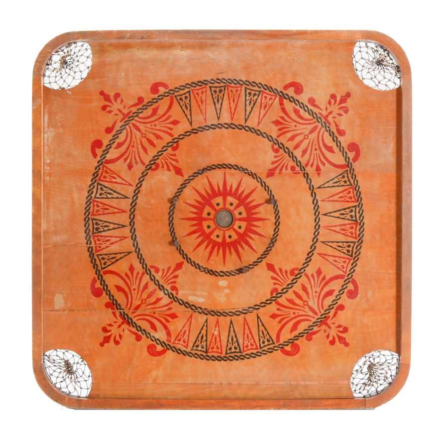 Early 20th Century Carrom Game Board
