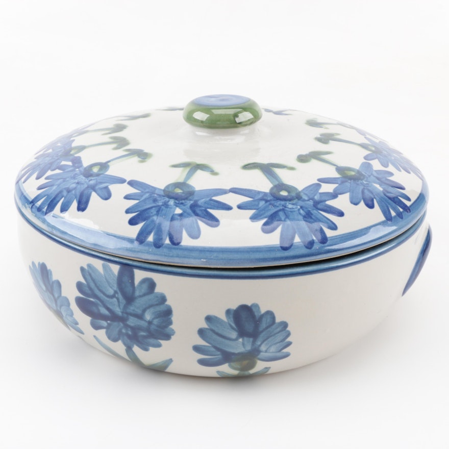 Louisville Stoneware "Cornflower" Covered Dish