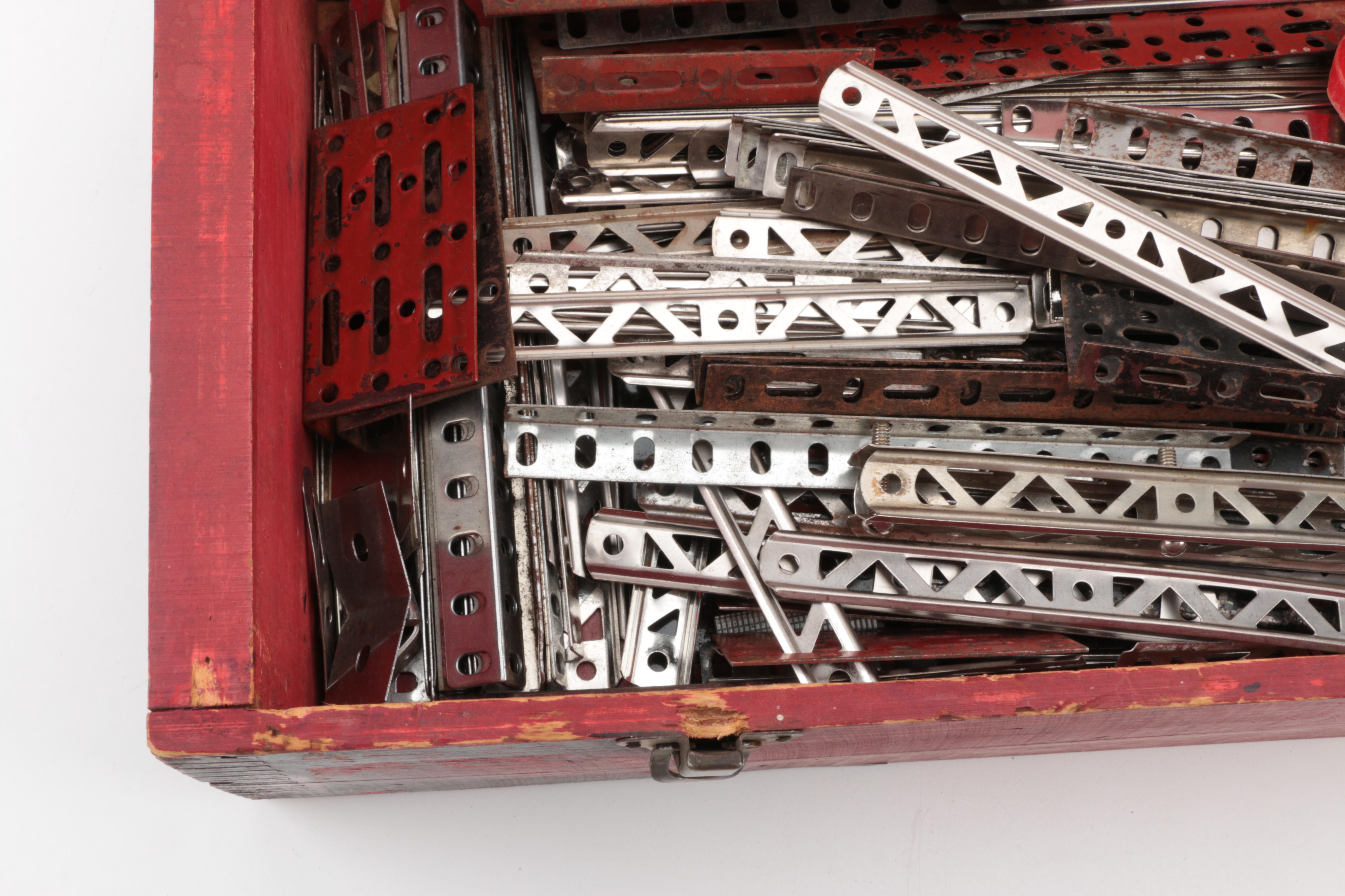 Vintage Erector Set in Wood Box