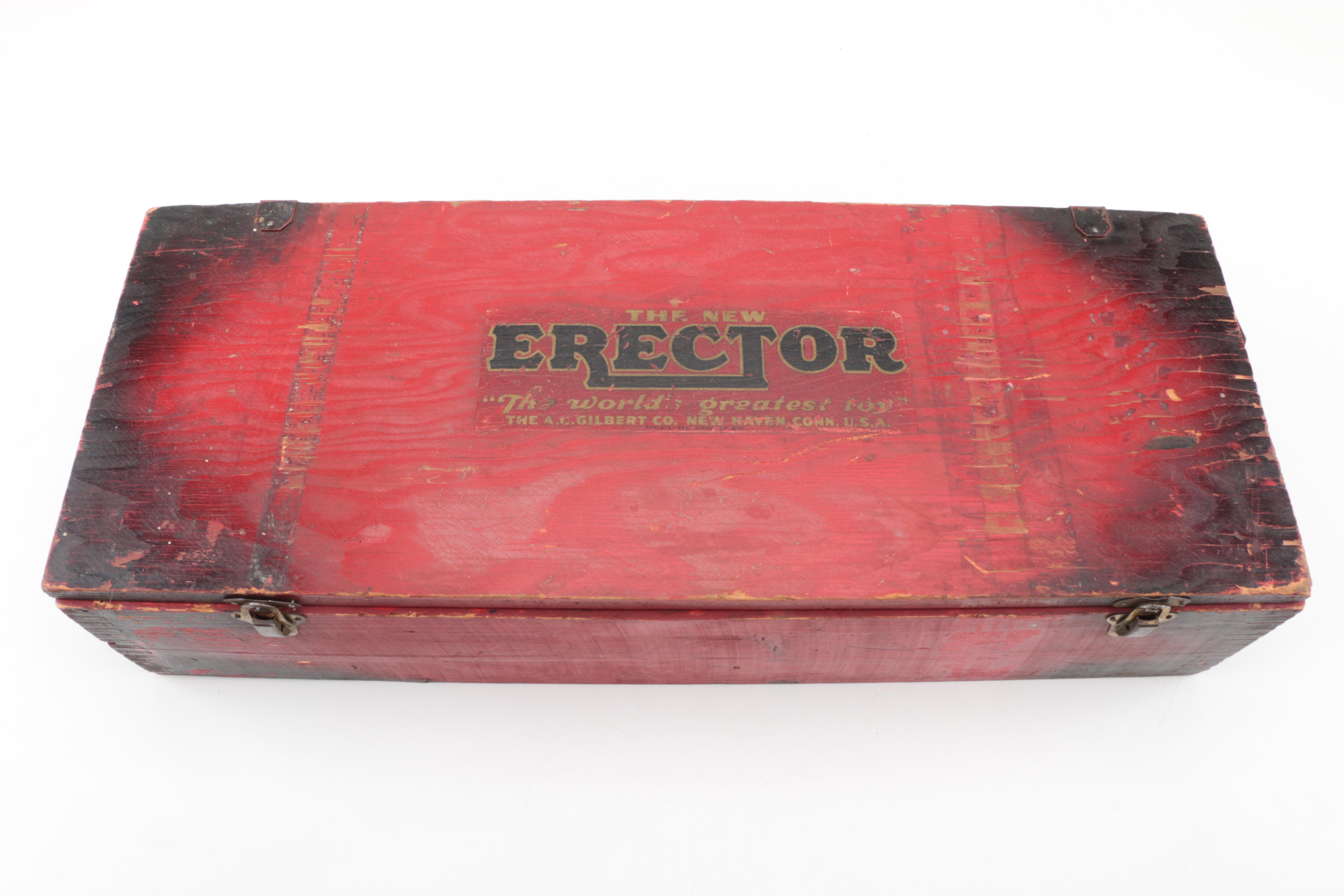 Vintage Erector Set in Wood Box