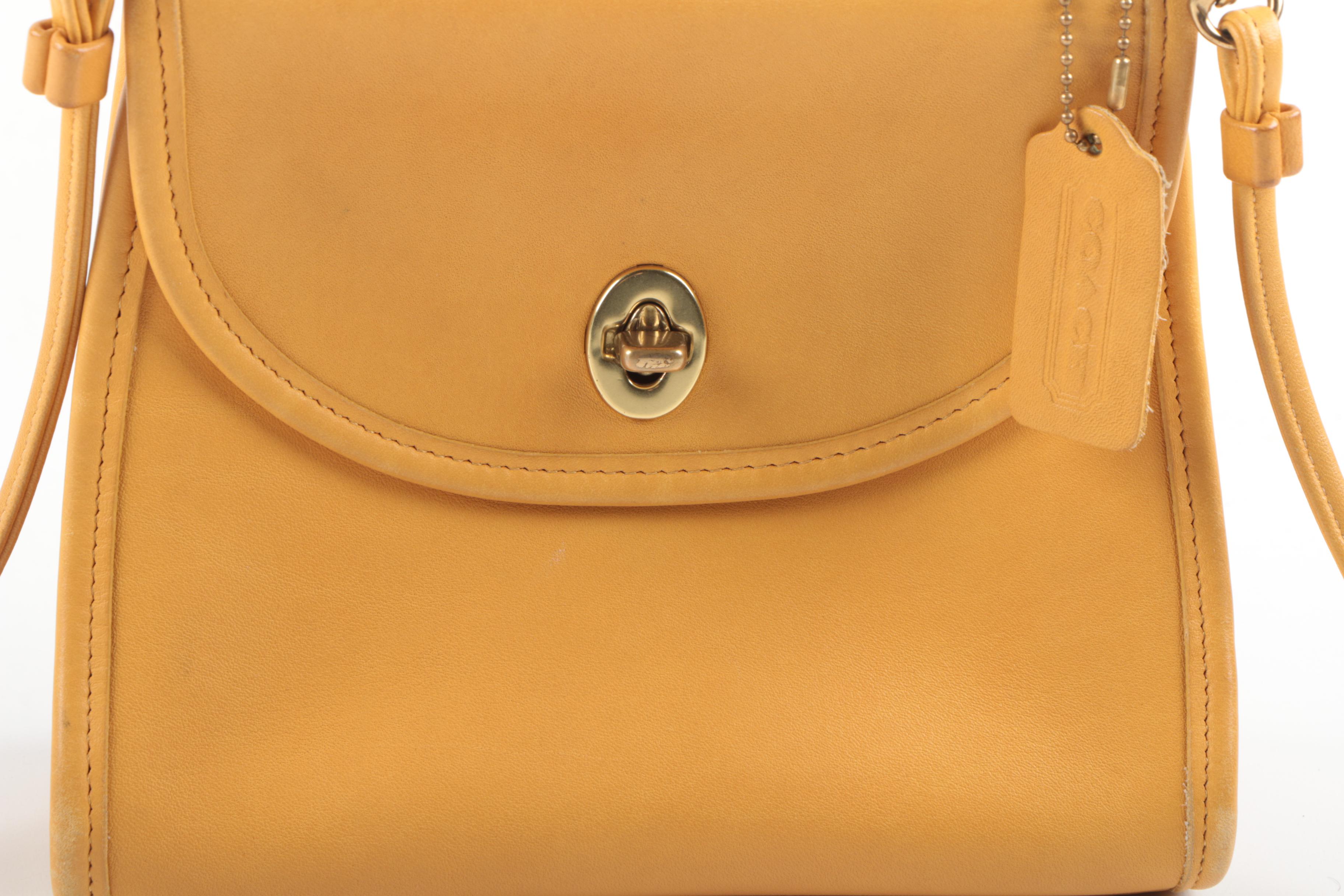 Coach Mustard Yellow Leather Regina Crossbody Bag