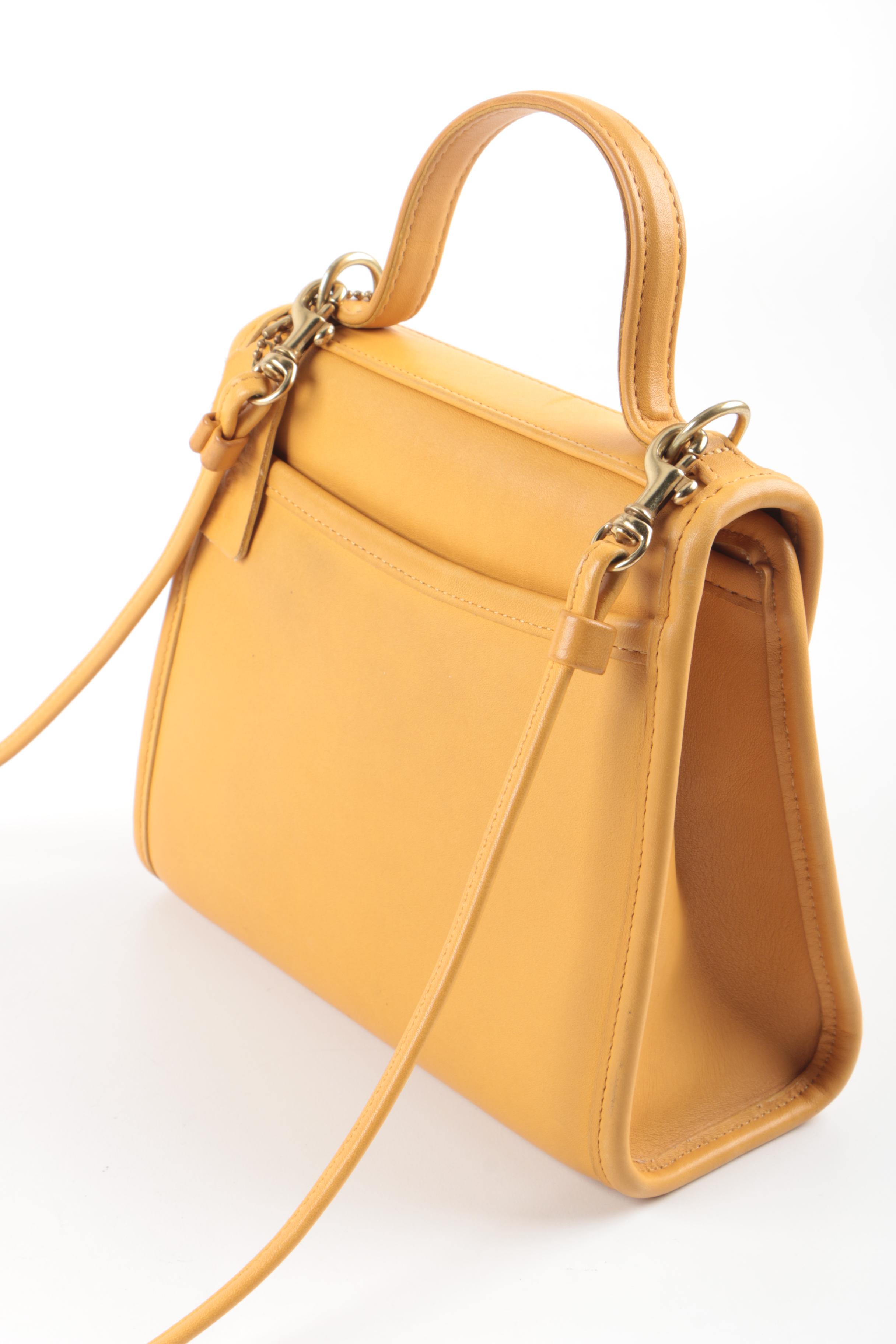 Coach Mustard Yellow Leather Regina Crossbody Bag