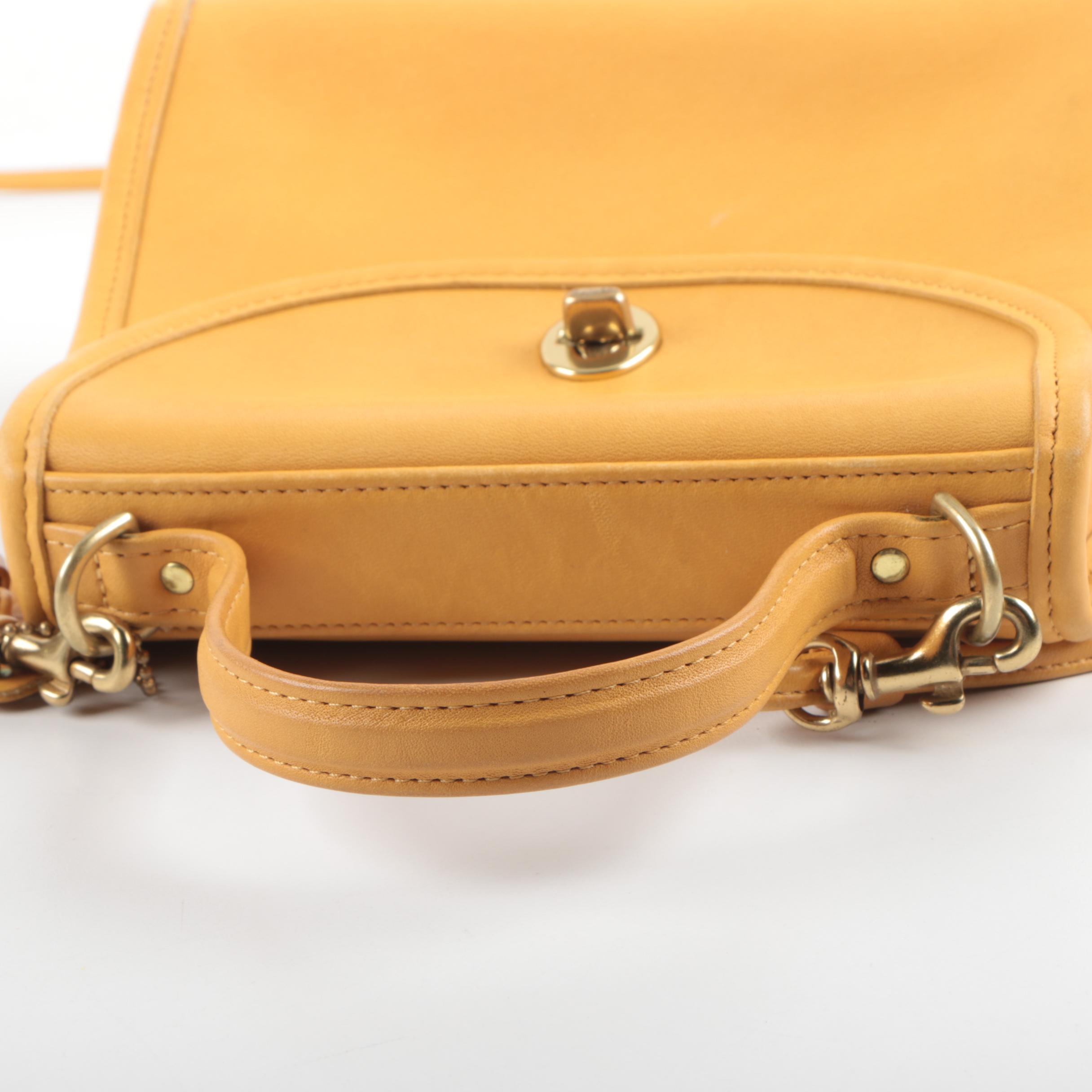 Coach Mustard Yellow Leather Regina Crossbody Bag