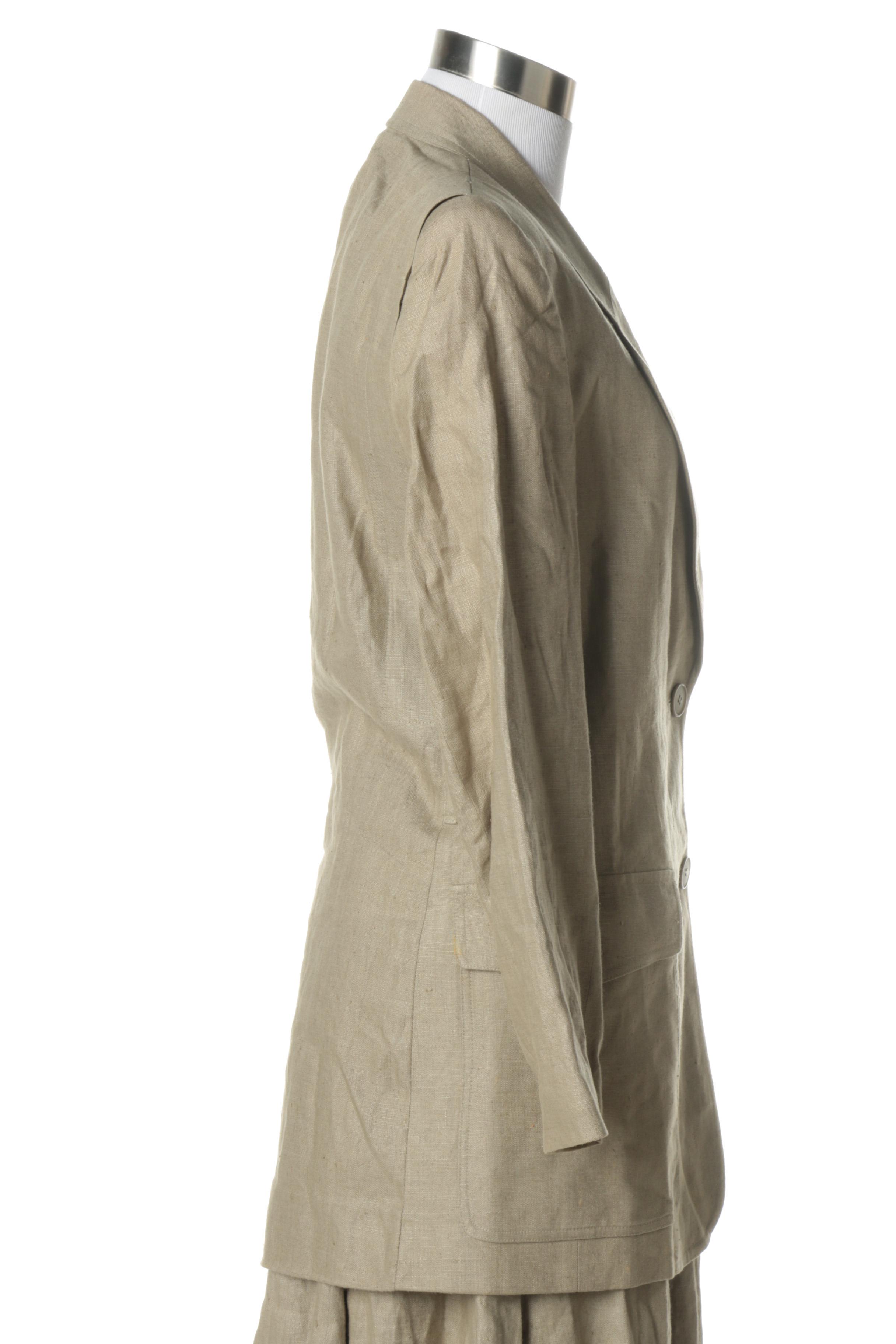 1980s Vintage Christian Dior Separates Linen Skirt Suit