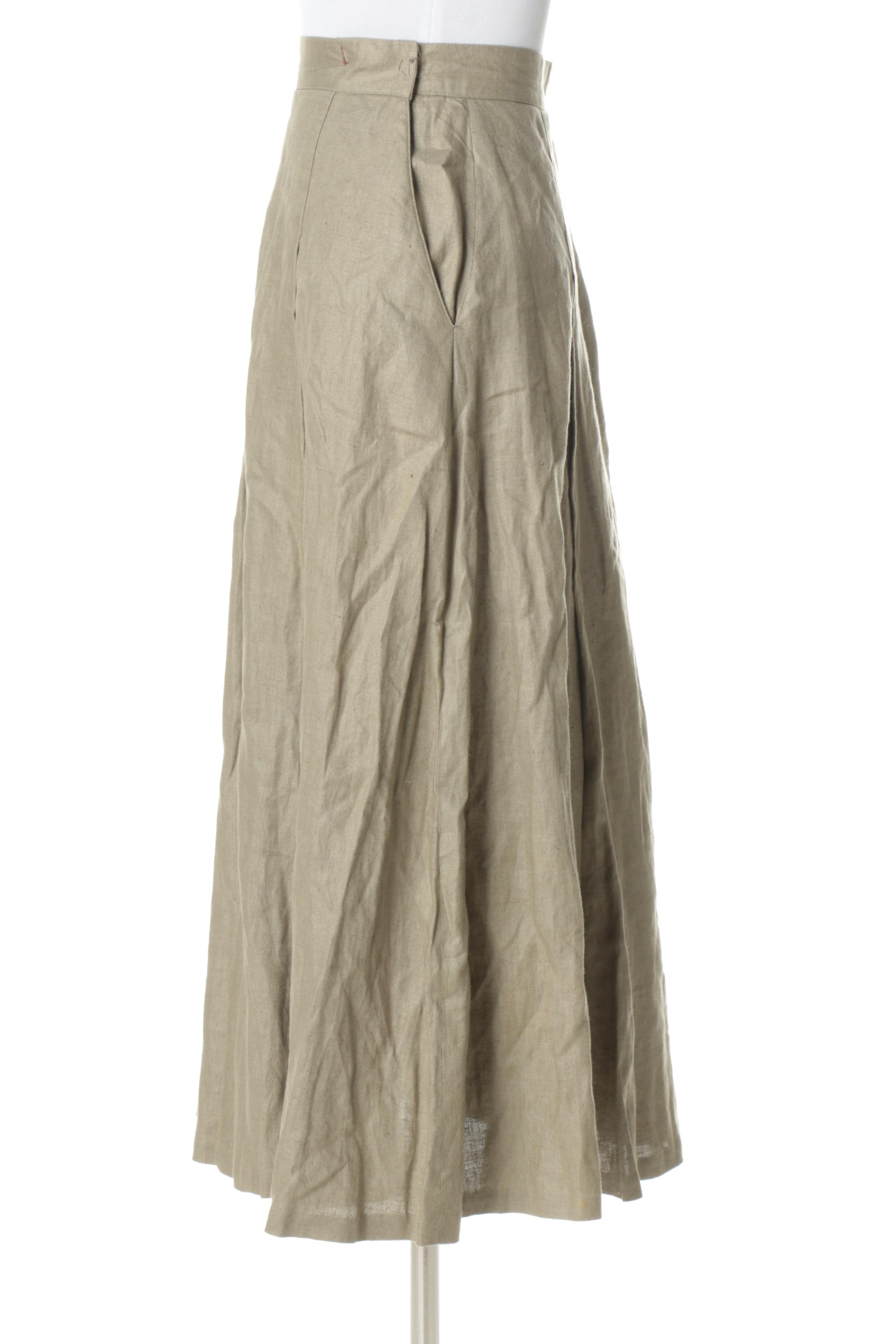 1980s Vintage Christian Dior Separates Linen Skirt Suit