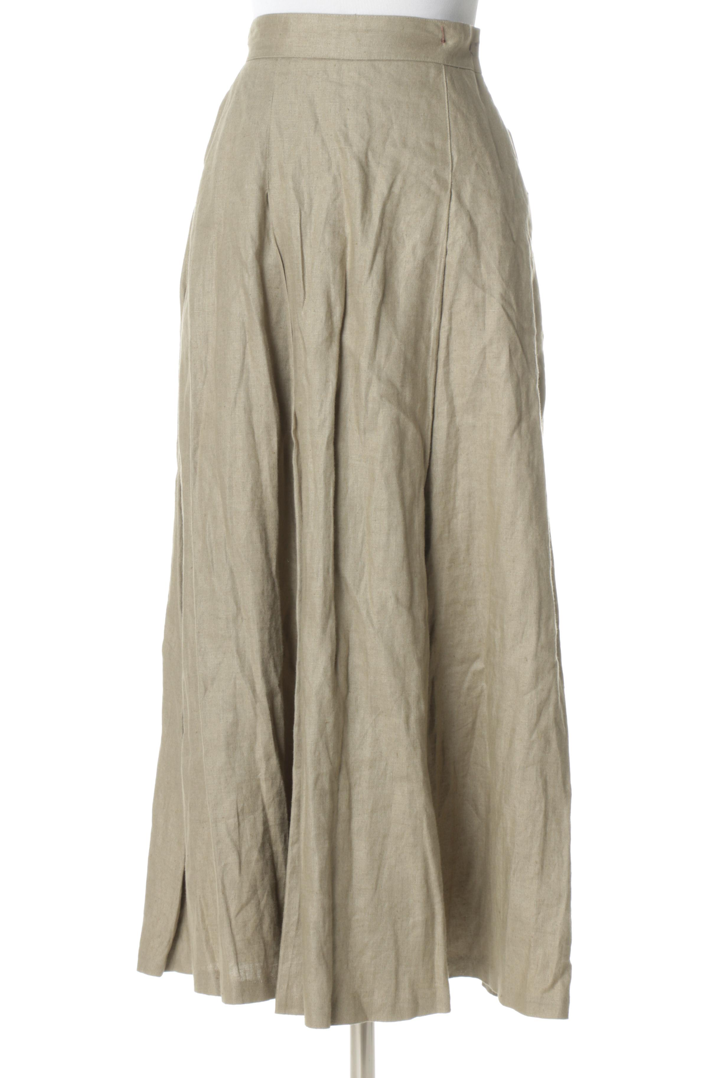 1980s Vintage Christian Dior Separates Linen Skirt Suit
