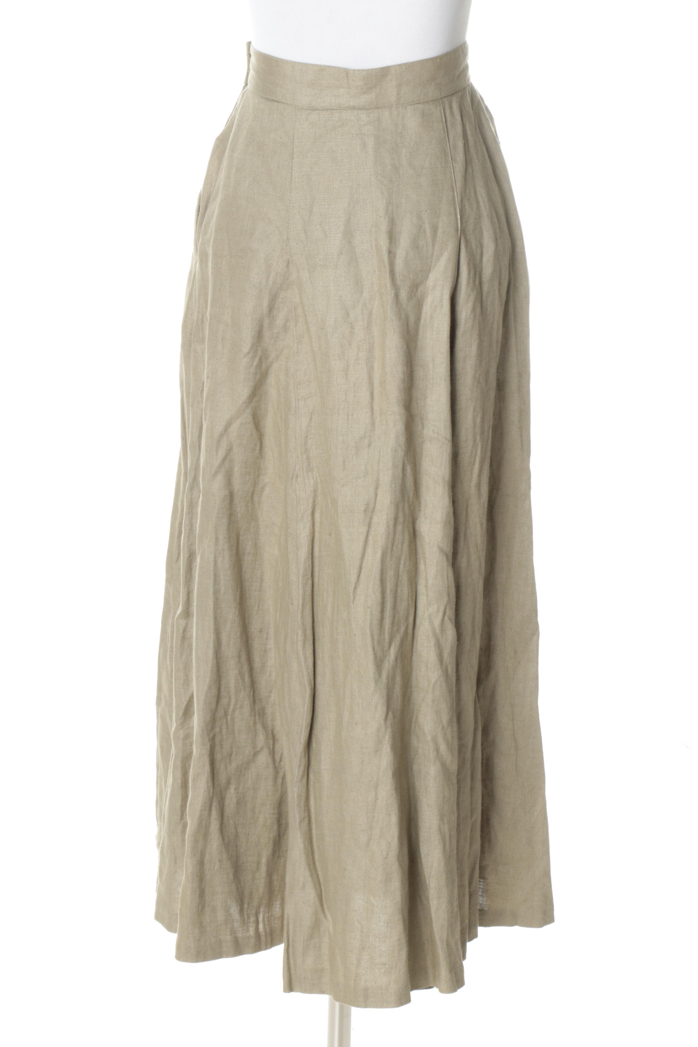 1980s Vintage Christian Dior Separates Linen Skirt Suit