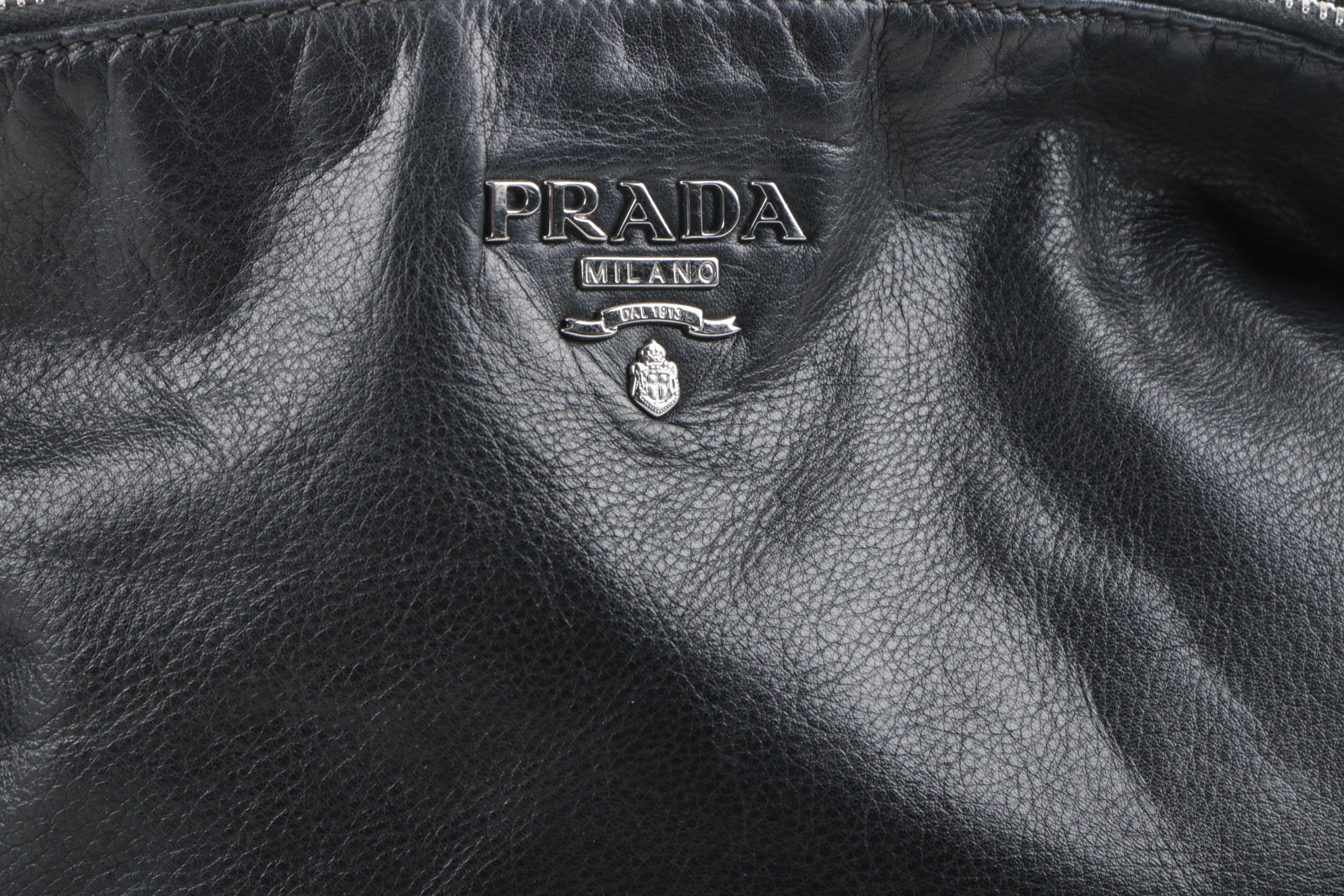 Prada Black Leather Shoulder Bag