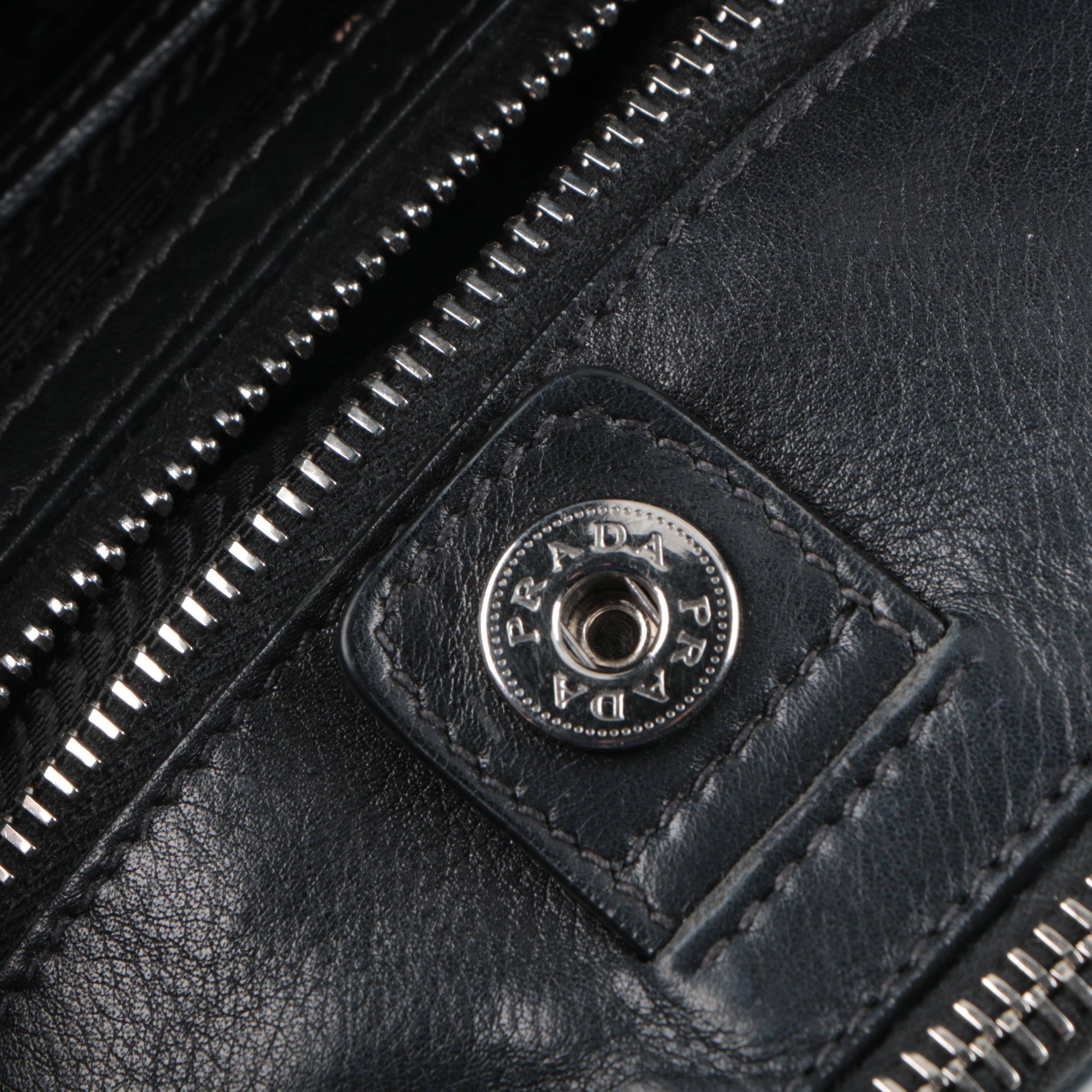 Prada Black Leather Shoulder Bag