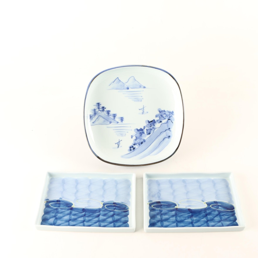 Blue and White Porcelain Plate