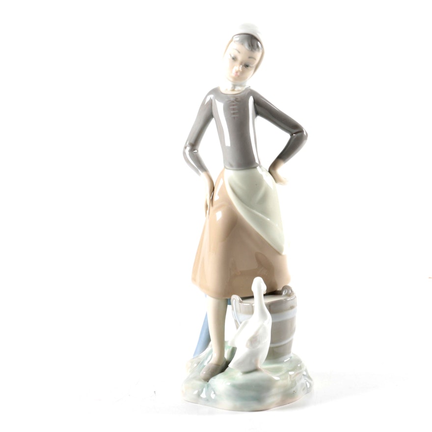 Milkmaid and Duck Lladró Figurine