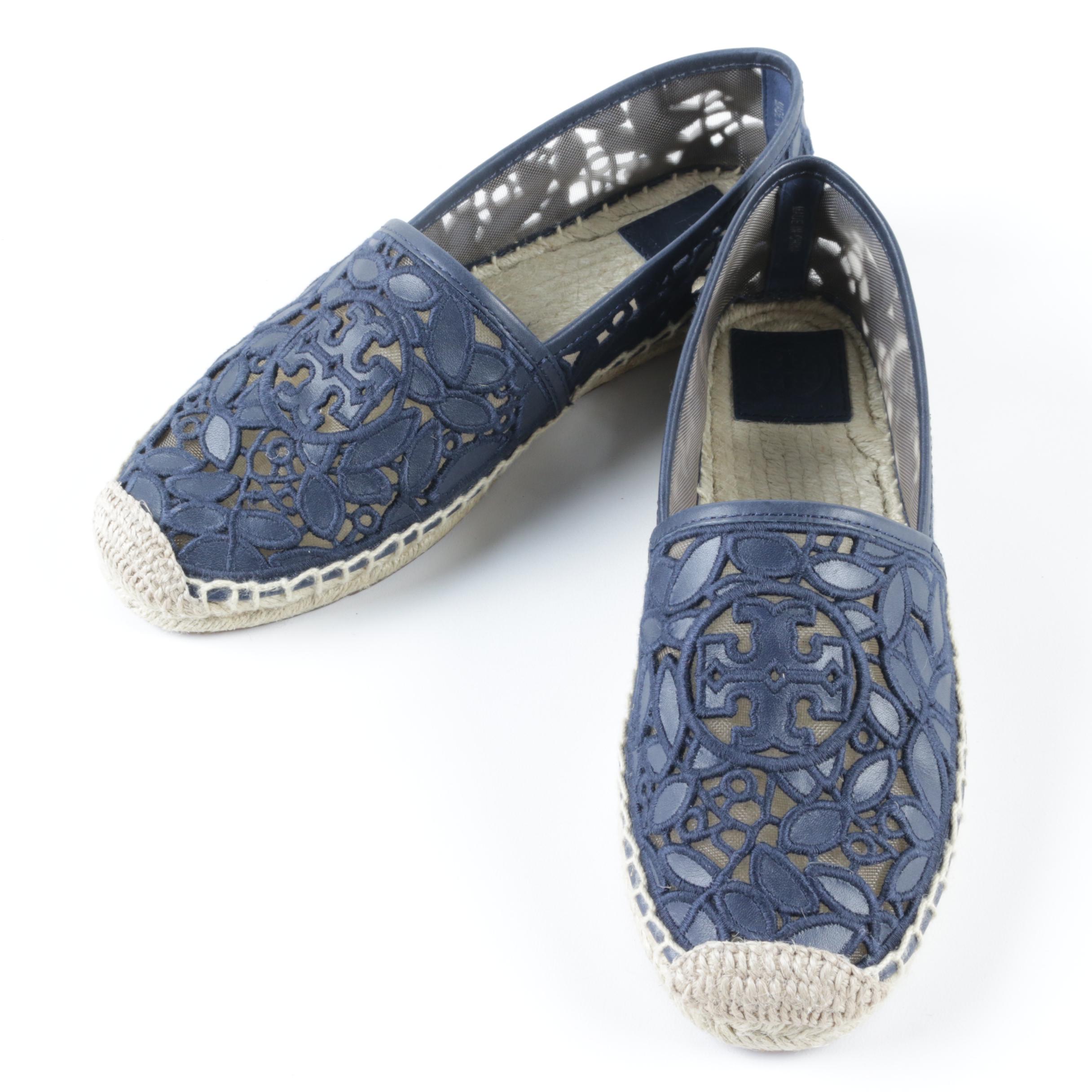Tory Burch Textile and Leather Espadrilles