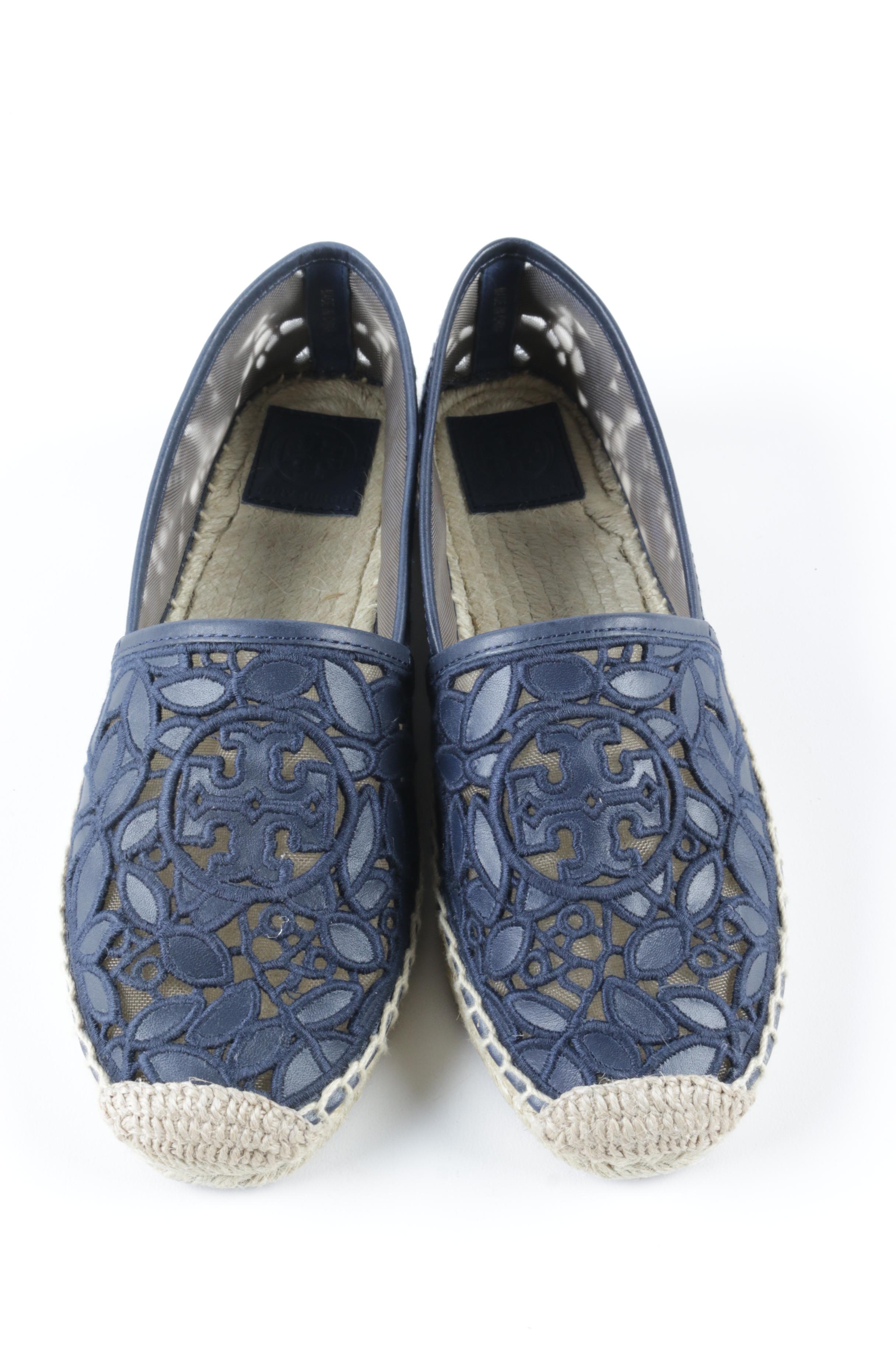 Tory Burch Textile and Leather Espadrilles