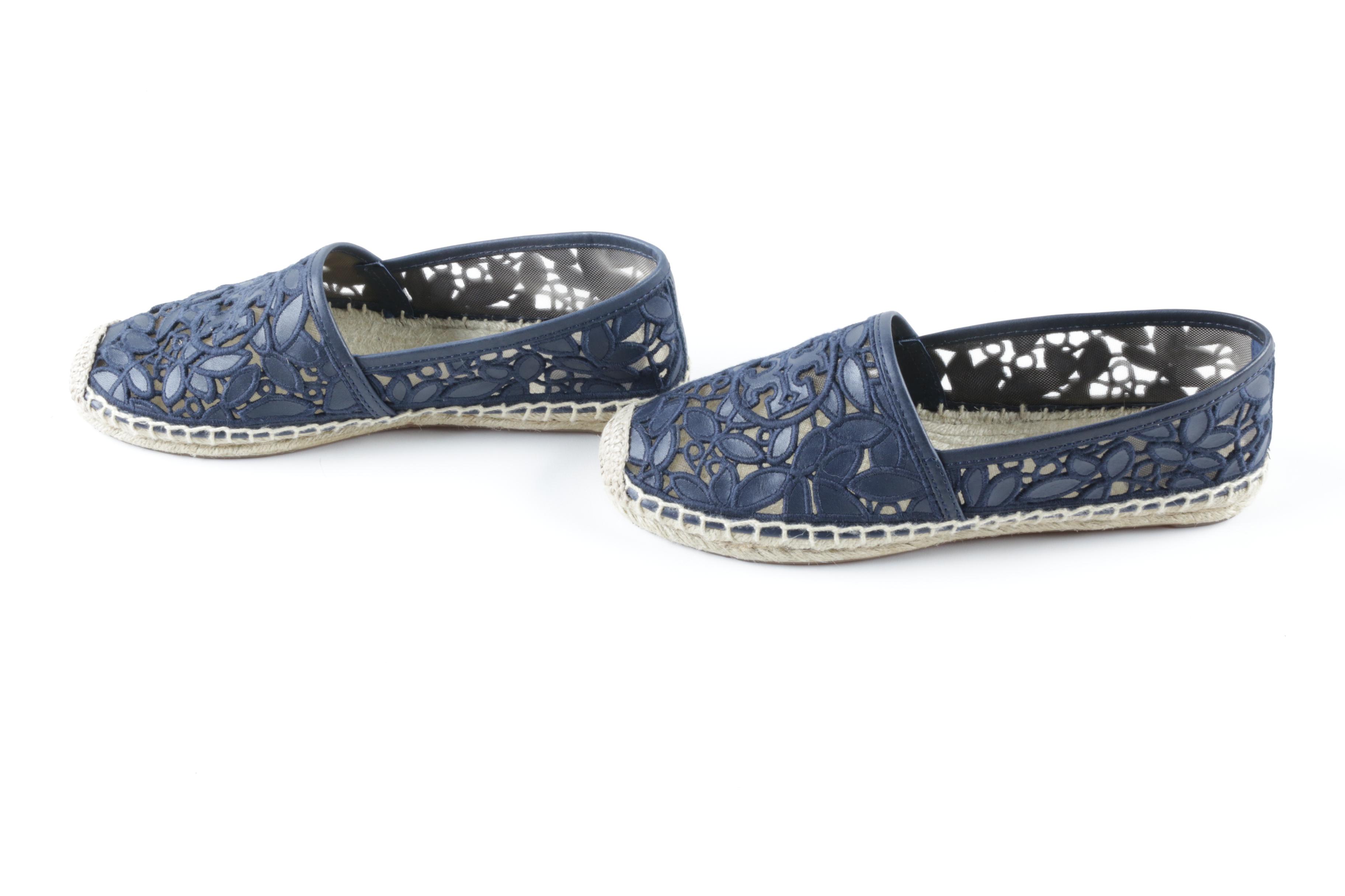 Tory Burch Textile and Leather Espadrilles