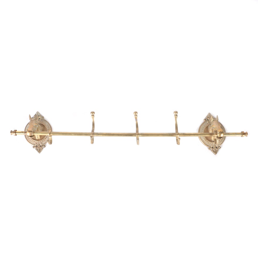 Wall-Mounted Brass Coat Hanger