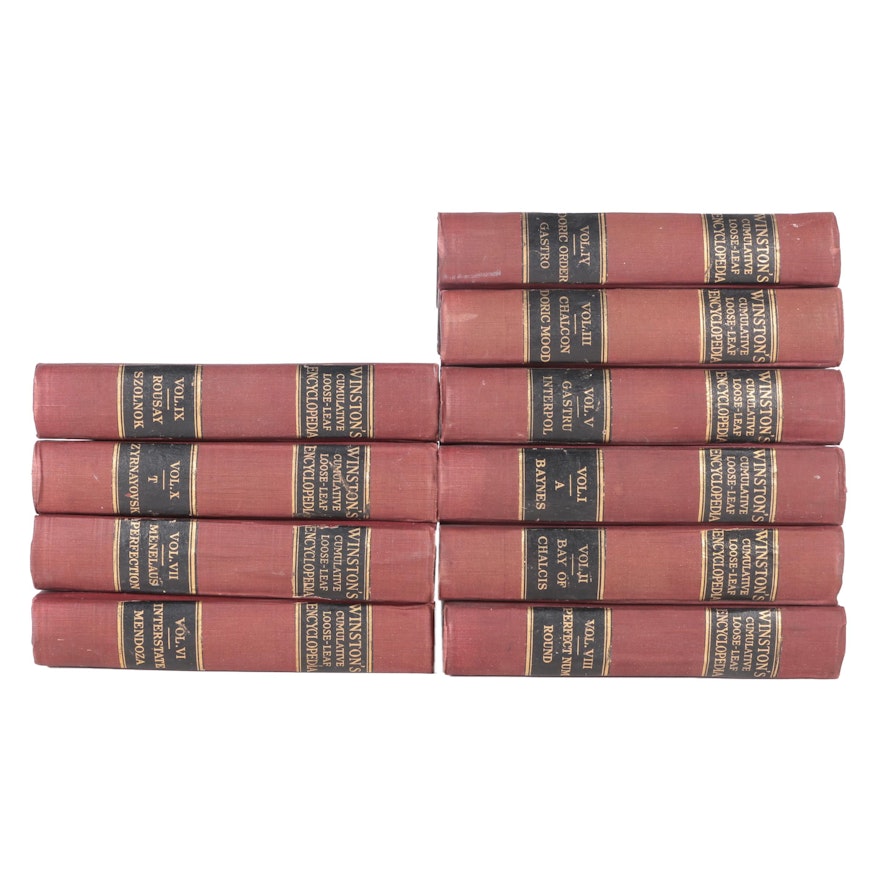1921 "Winston's Cumulative Loose-Leaf Encyclopedia" in Ten Volumes