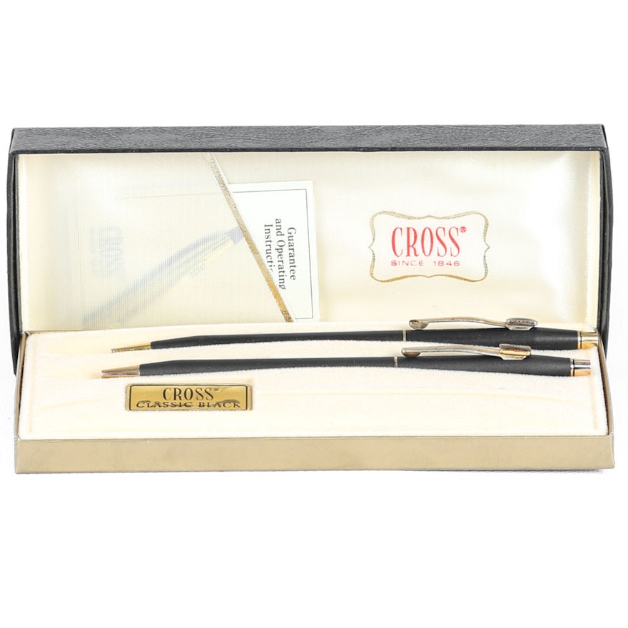 Vintage Cross "Classic Black" Pen and Pencil Set