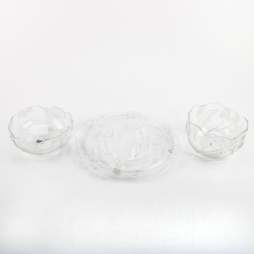 Vintage Mikasa Frosted Glass Serveware