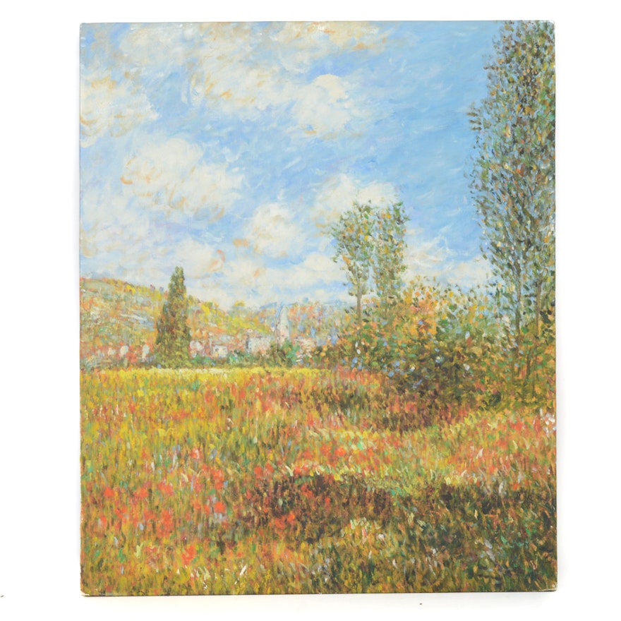 Impressionist Style Oil on Canvas Landscape Painting