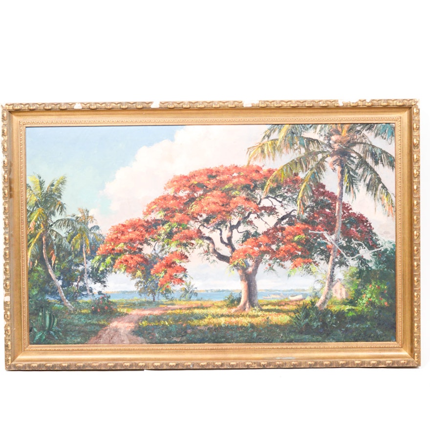 Albert Ernest Backus Oil on Canvas Landscape Painting