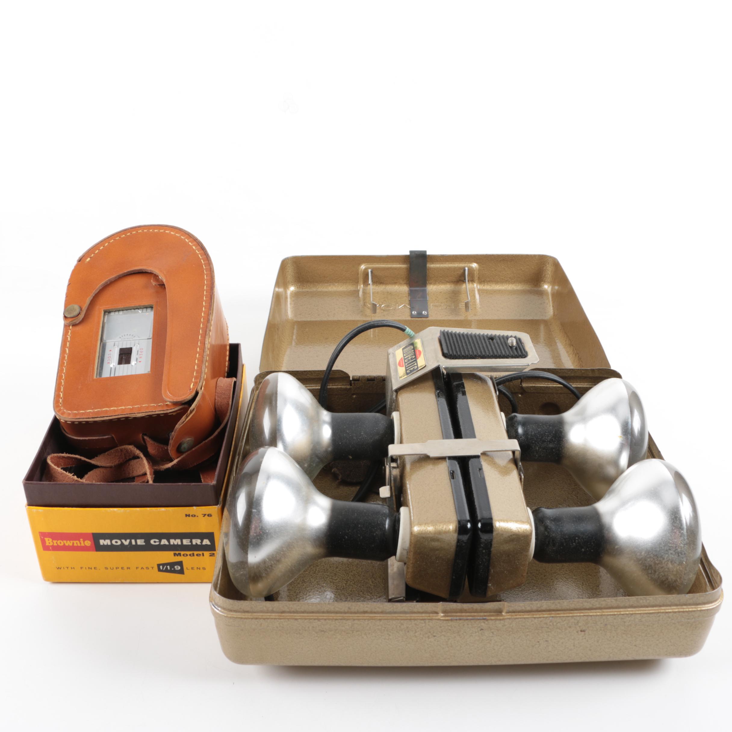 Brownie Movie Camera with Mov-E-Lite Bulbs
