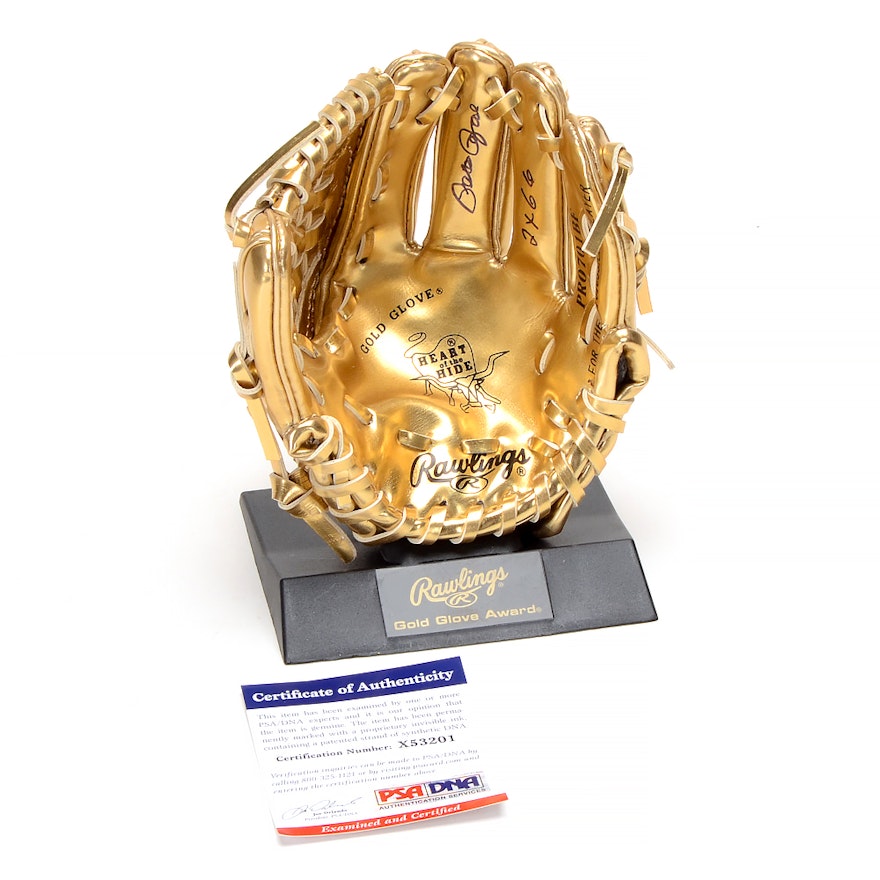 Pete Rose Autographed Mini Gold Glove  COA