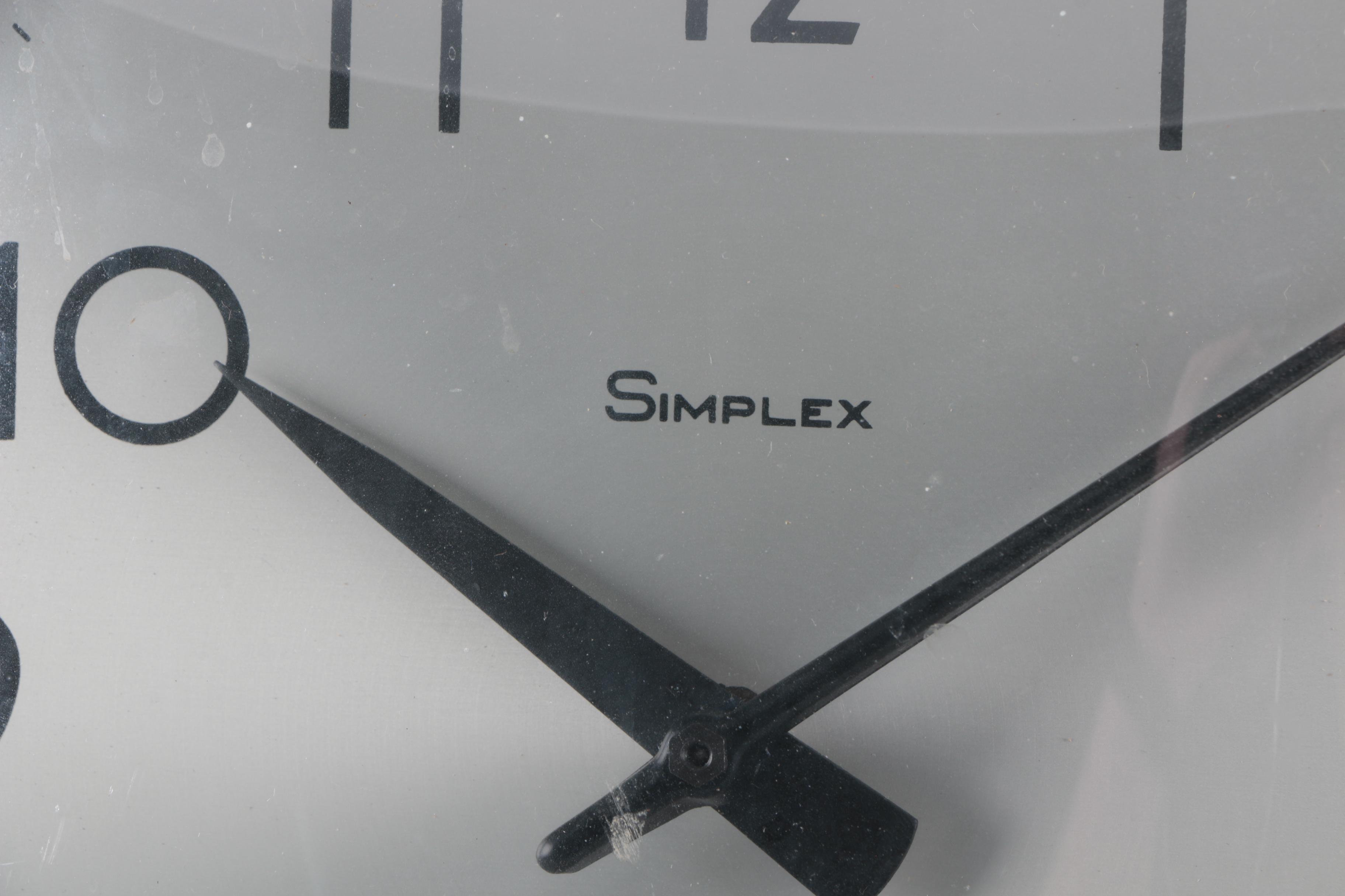 Vintage Simplex Electrical Wall Clock