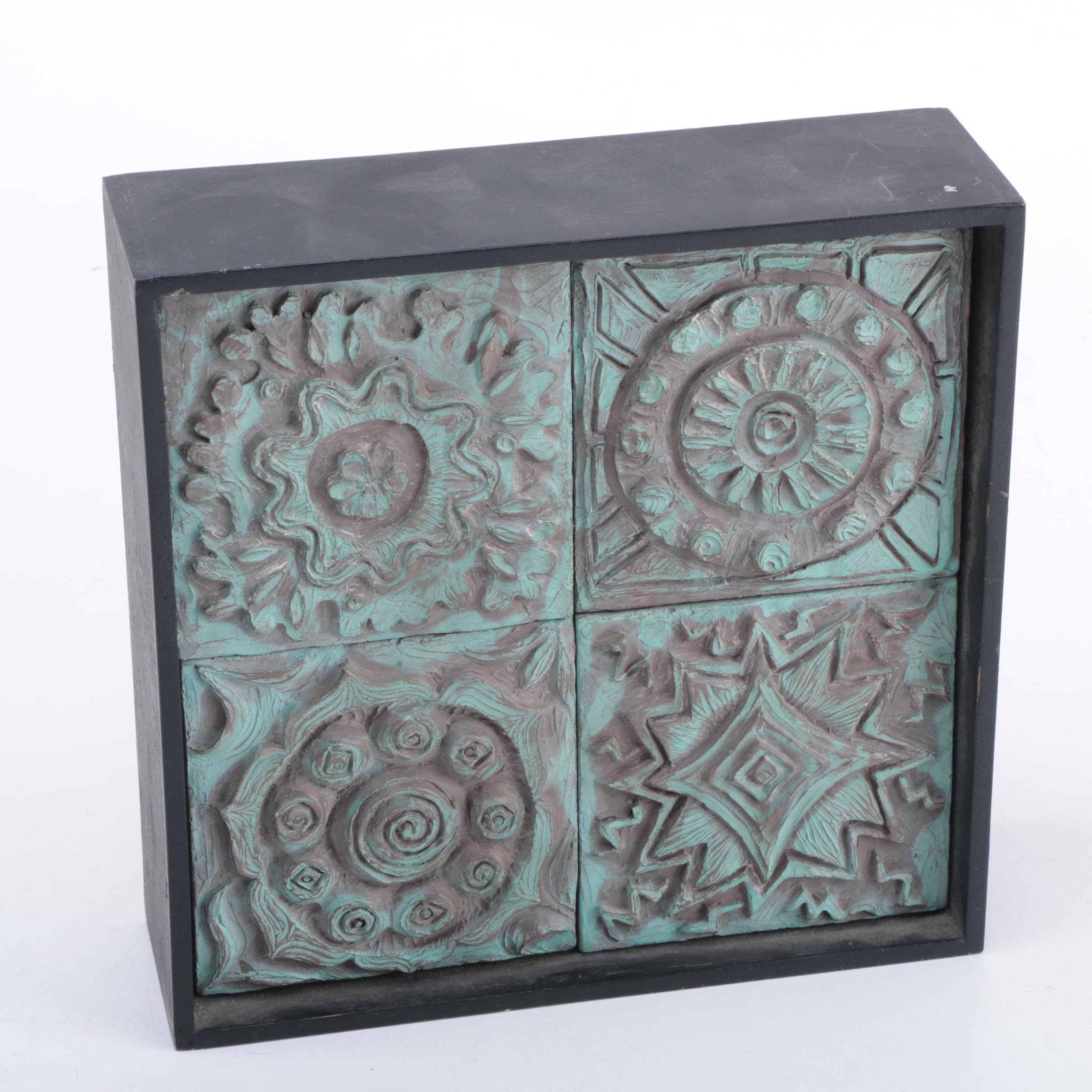 Signed Lynne Feinberg Decorative Tile Wall Hangings