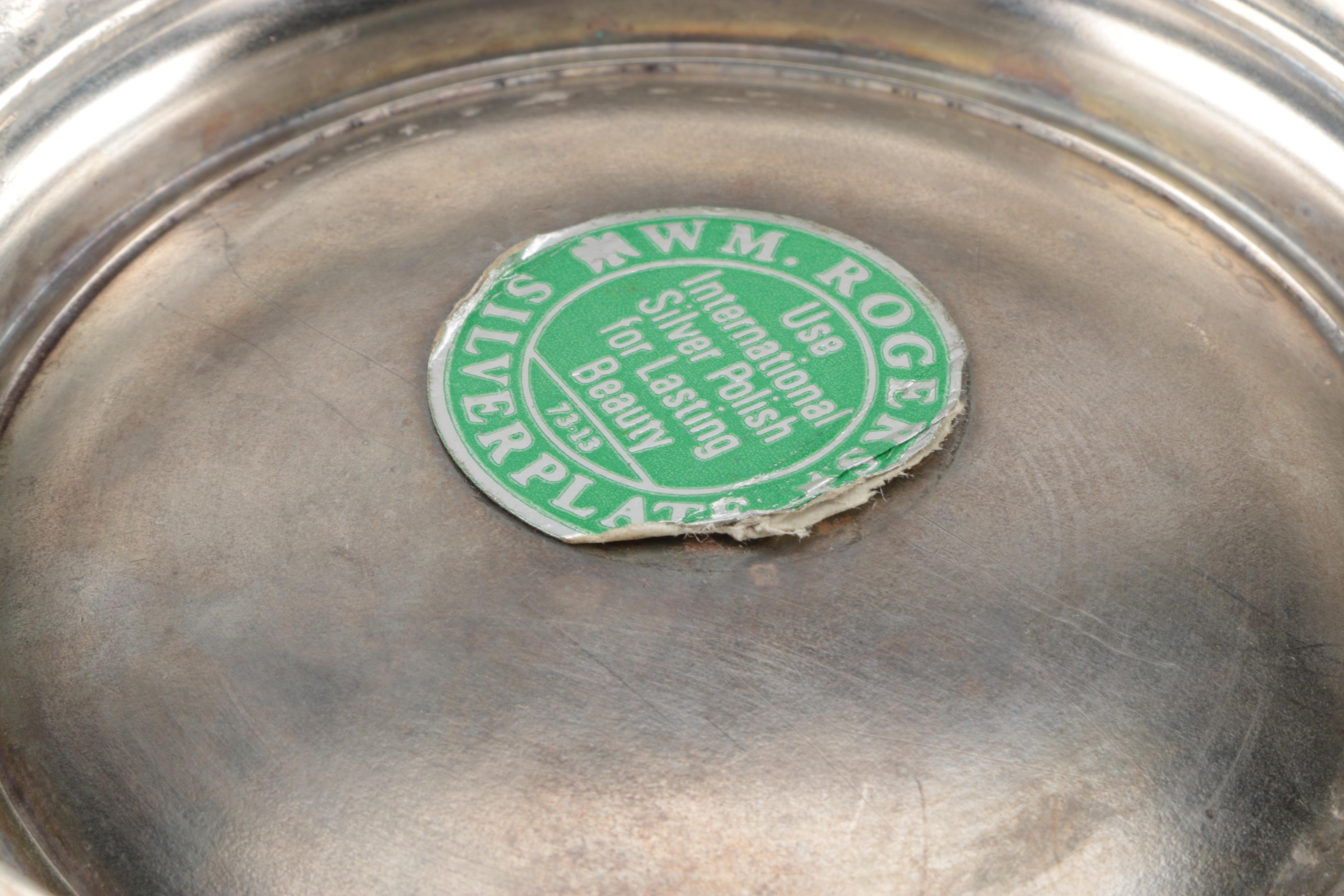 Wm. Rogers Silver Plate Footed Water Pitcher with Set of Goblets