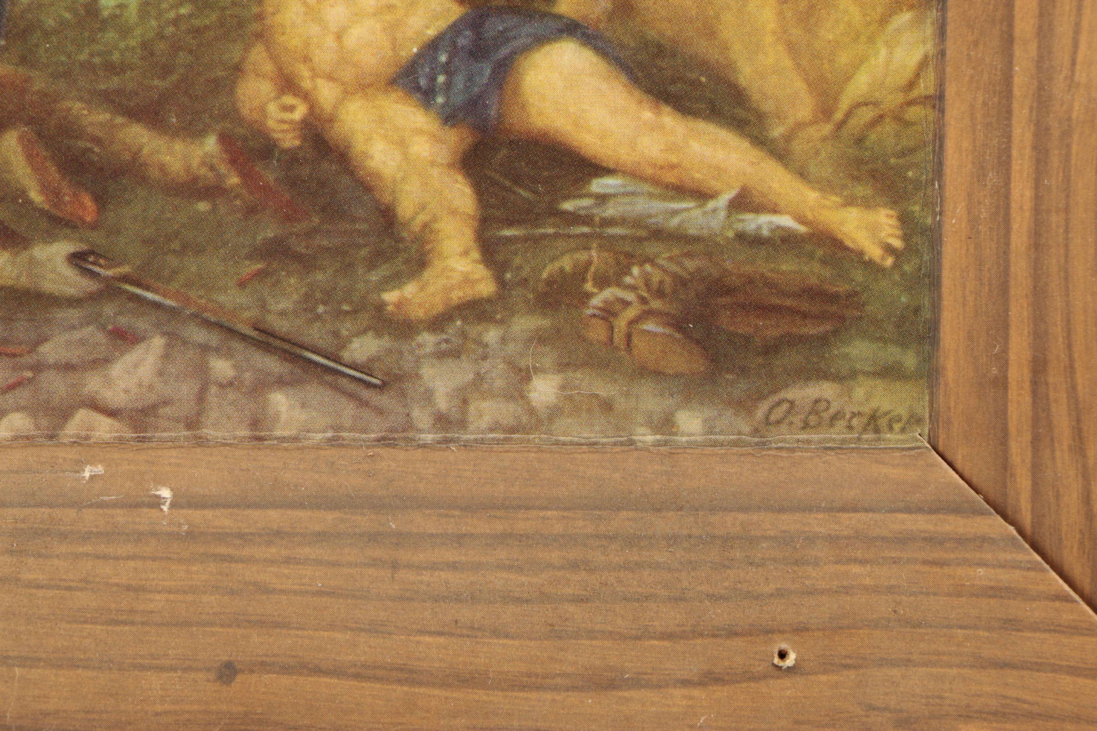 1952 Budweiser Reproduction Otto Becker's "Custer's Last Fight" Framed Painting