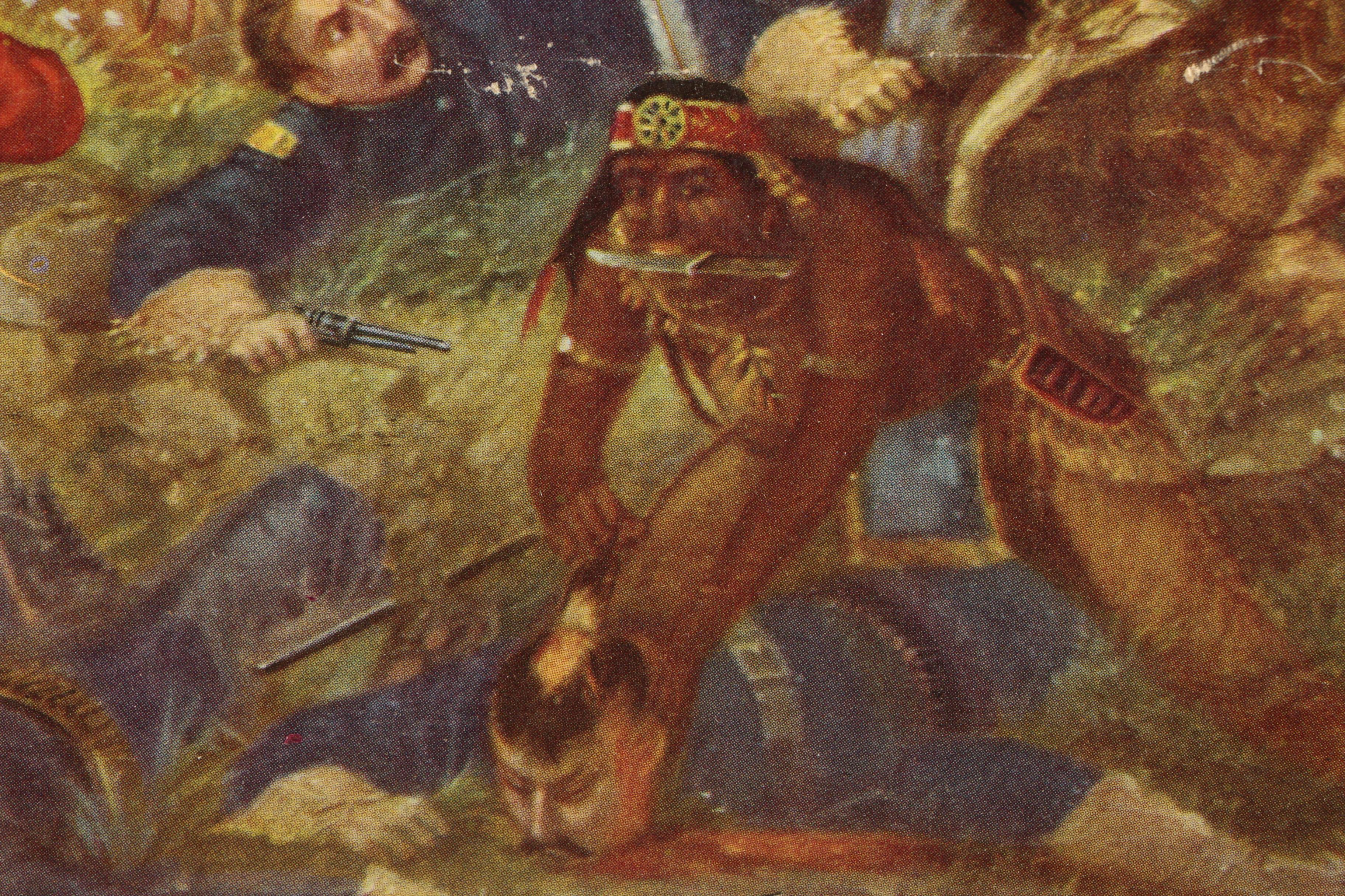 1952 Budweiser Reproduction Otto Becker's "Custer's Last Fight" Framed Painting