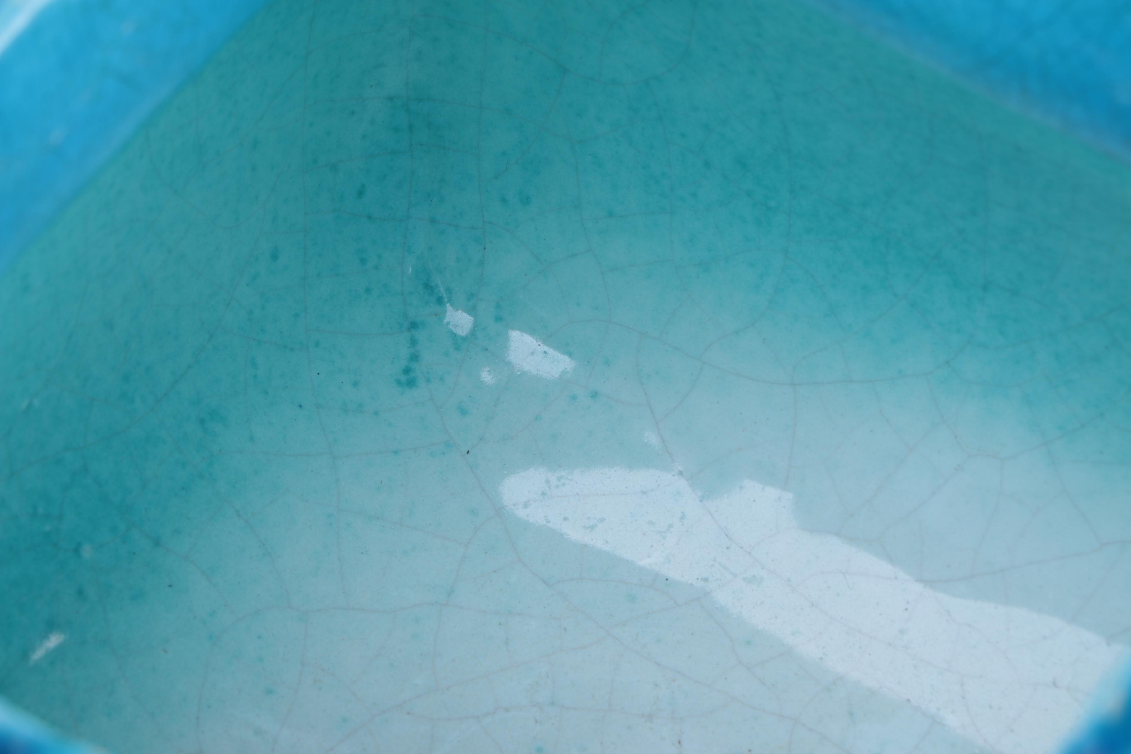 Middle Eastern Inspired Blue Square Ceramic Vase