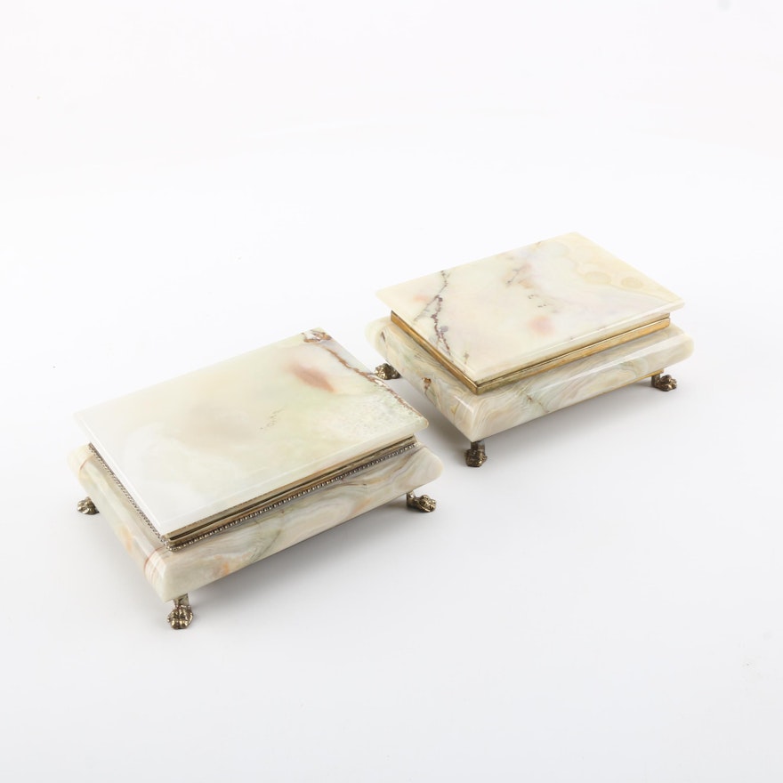 Banded Calcite Trinket Boxes