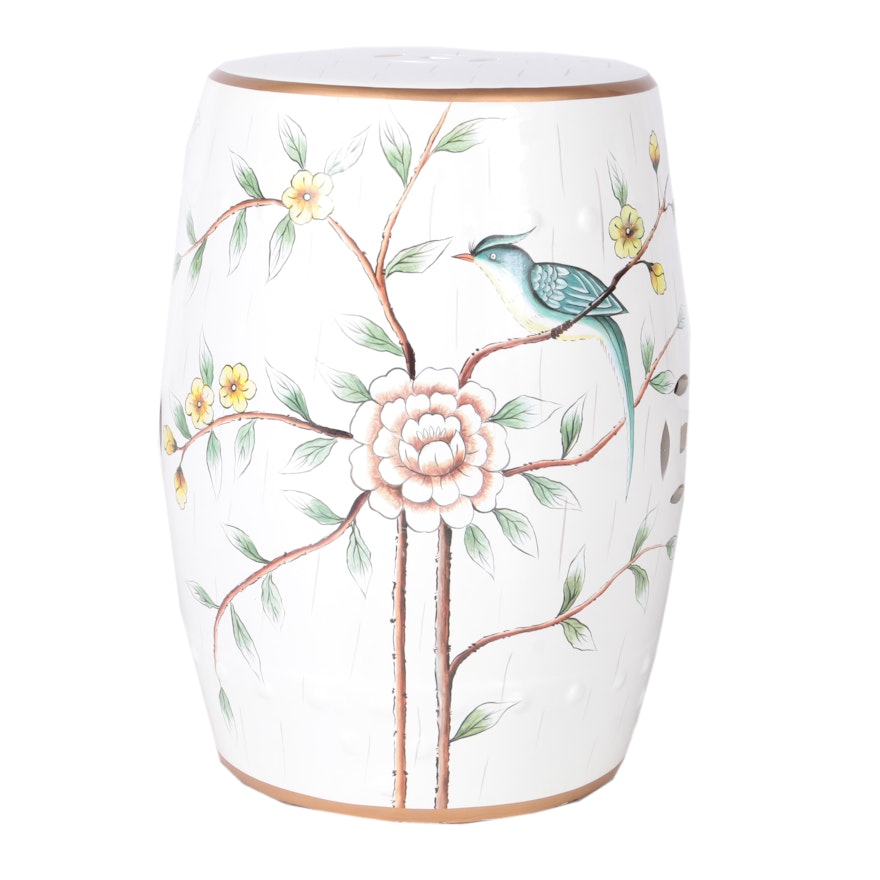 White Porcelain Garden Stool