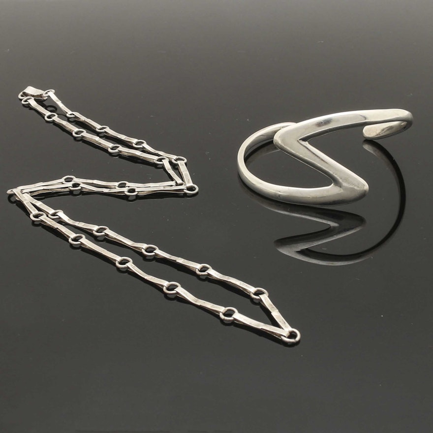 Sterling Silver Necklace and Bracelet Including Sigi Pineda