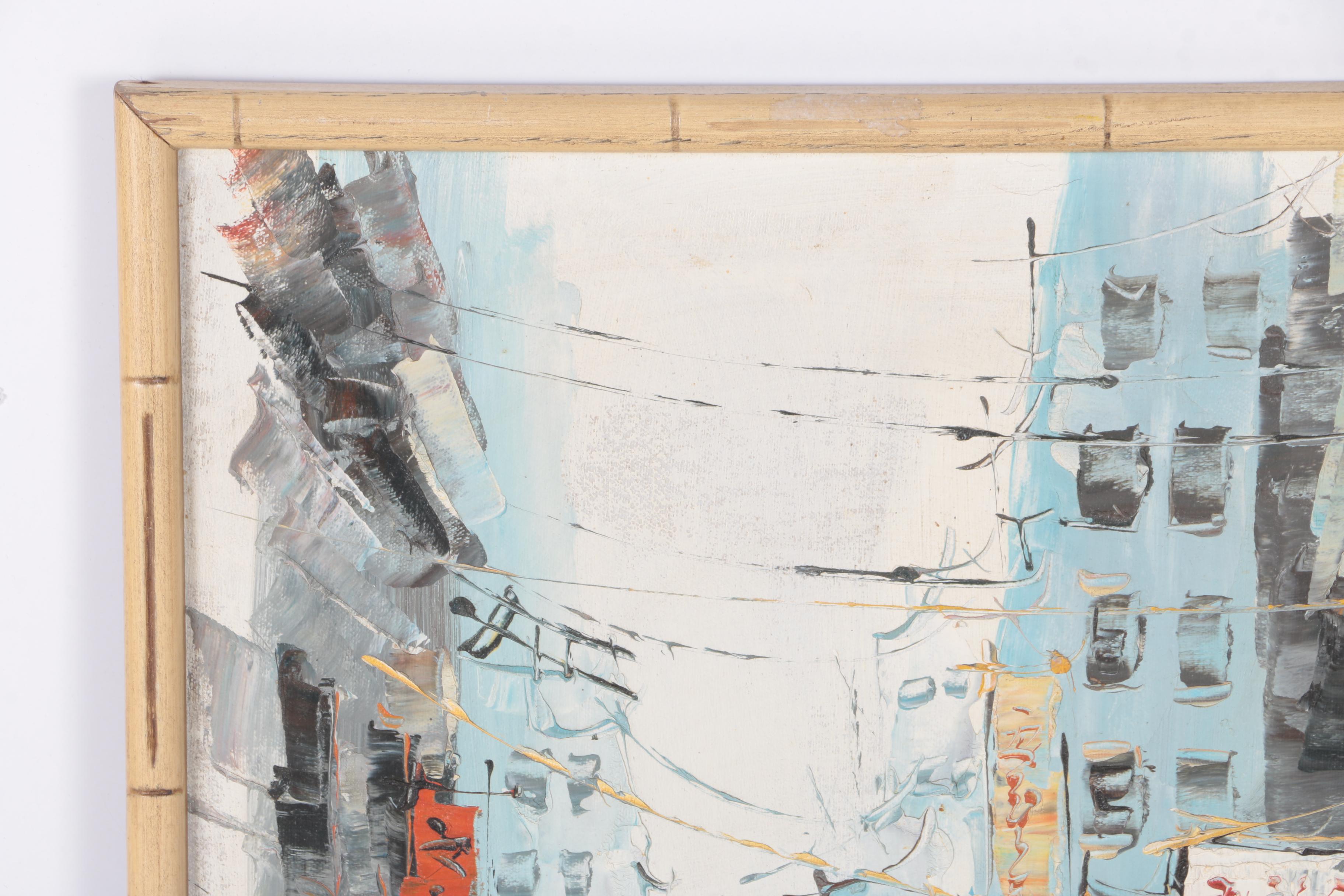 Oil Painting on Canvas of an East Asian Street Scene